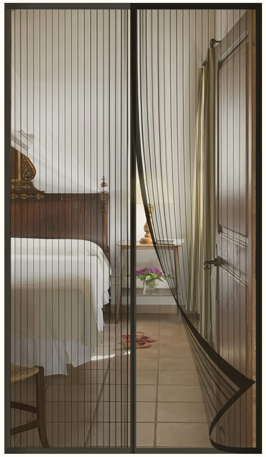 DIKER Zanzariera Magnetica per Porte Finestra 110x240cm Nera