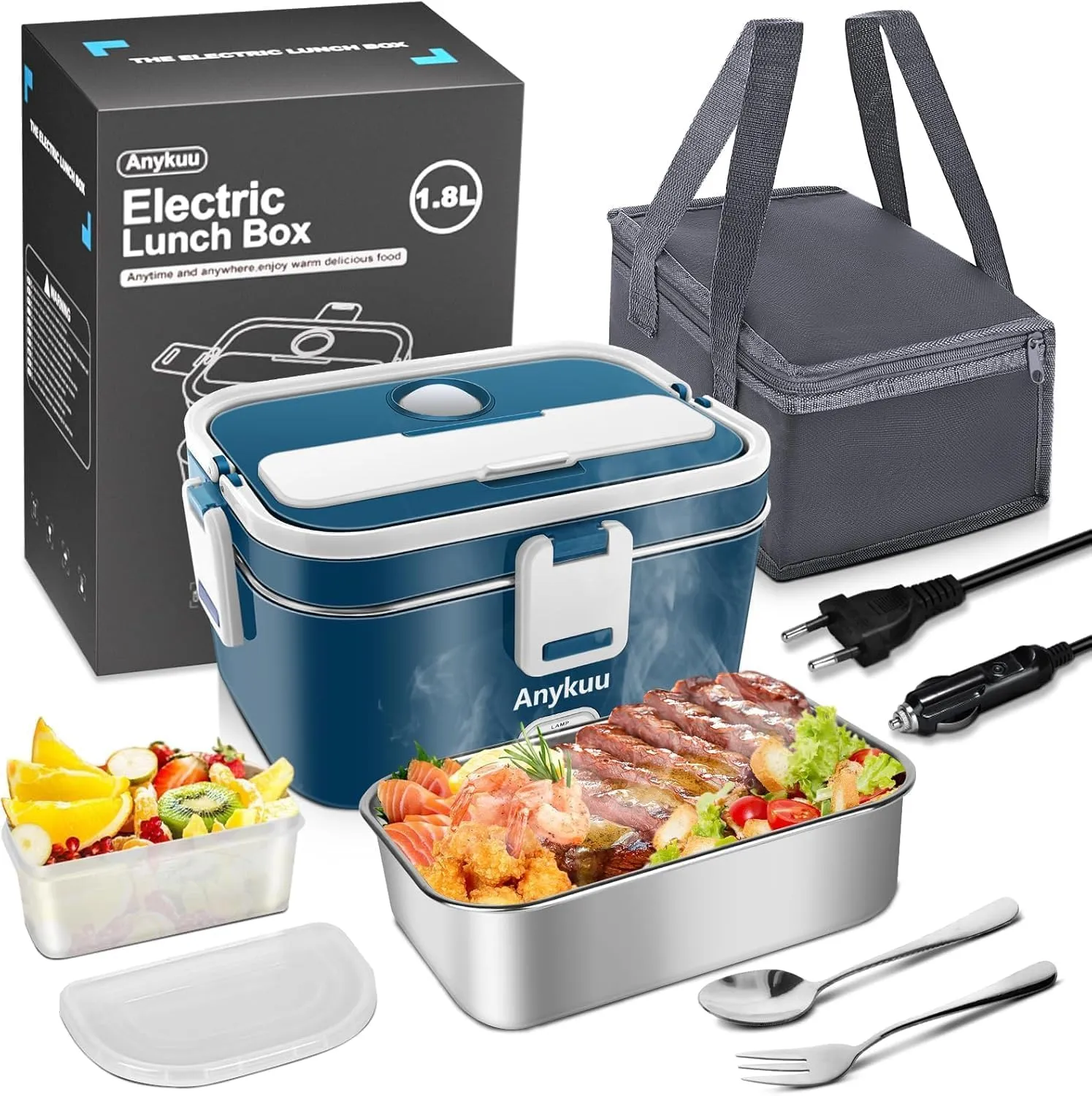 Anykuu Scaldavivande Elettrico Portatile 1.8L 3 in 1