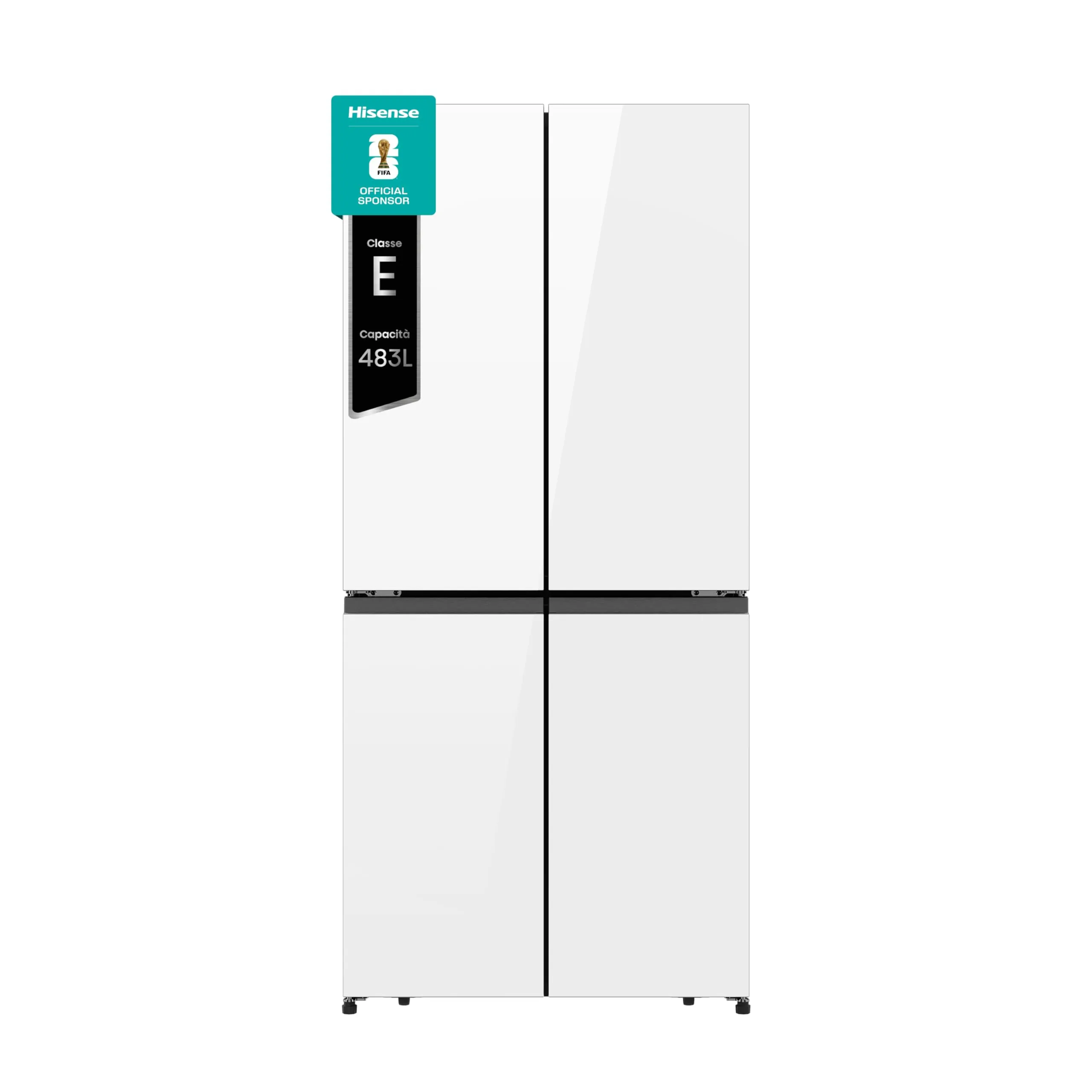 Hisense RQ5P470SETE Frigorifero Americano Quattro Porte Classe E Bianco Vetro