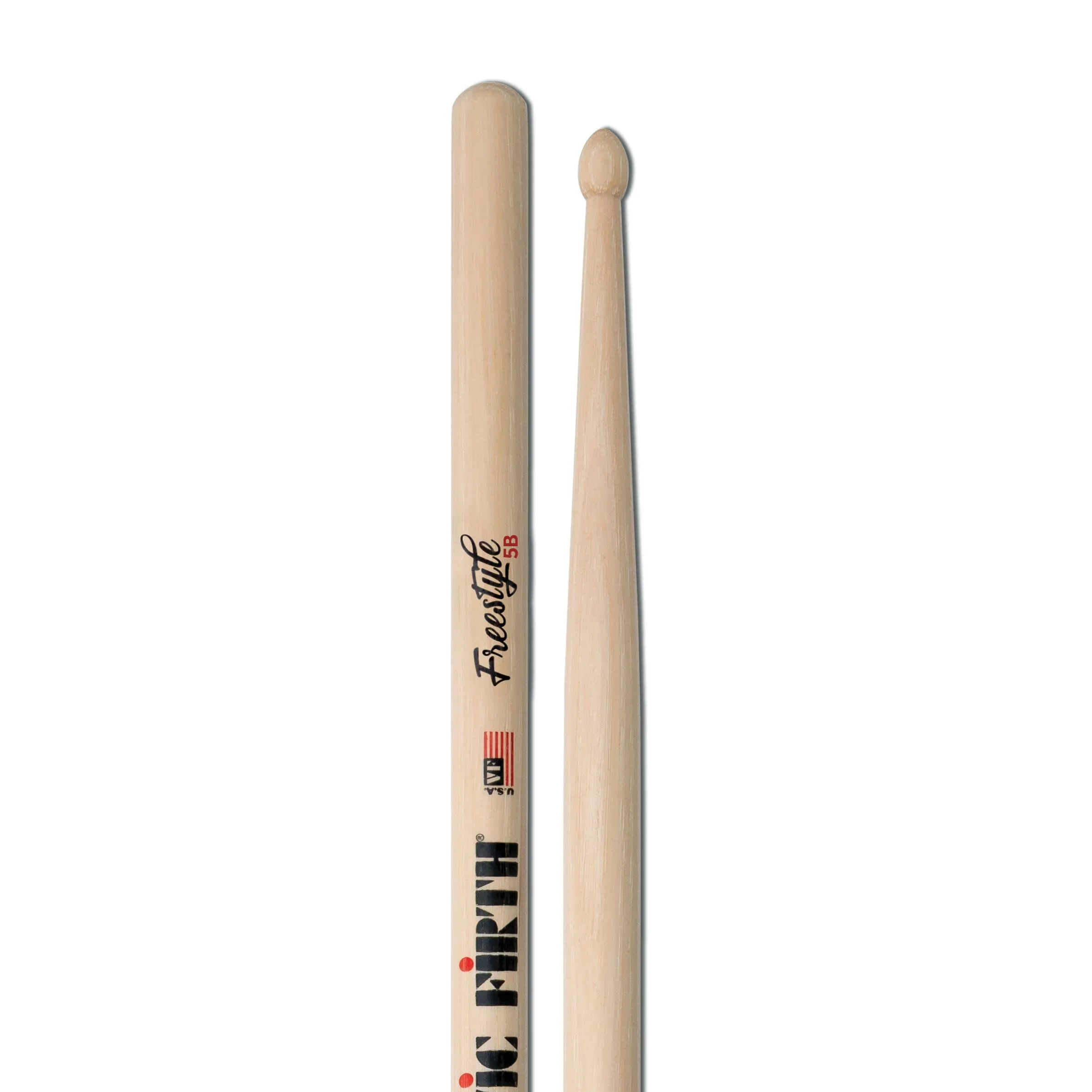 Vic Firth American Concept Freestyle 5B - Bacchette Batteria in Hickory con Punta in Legno