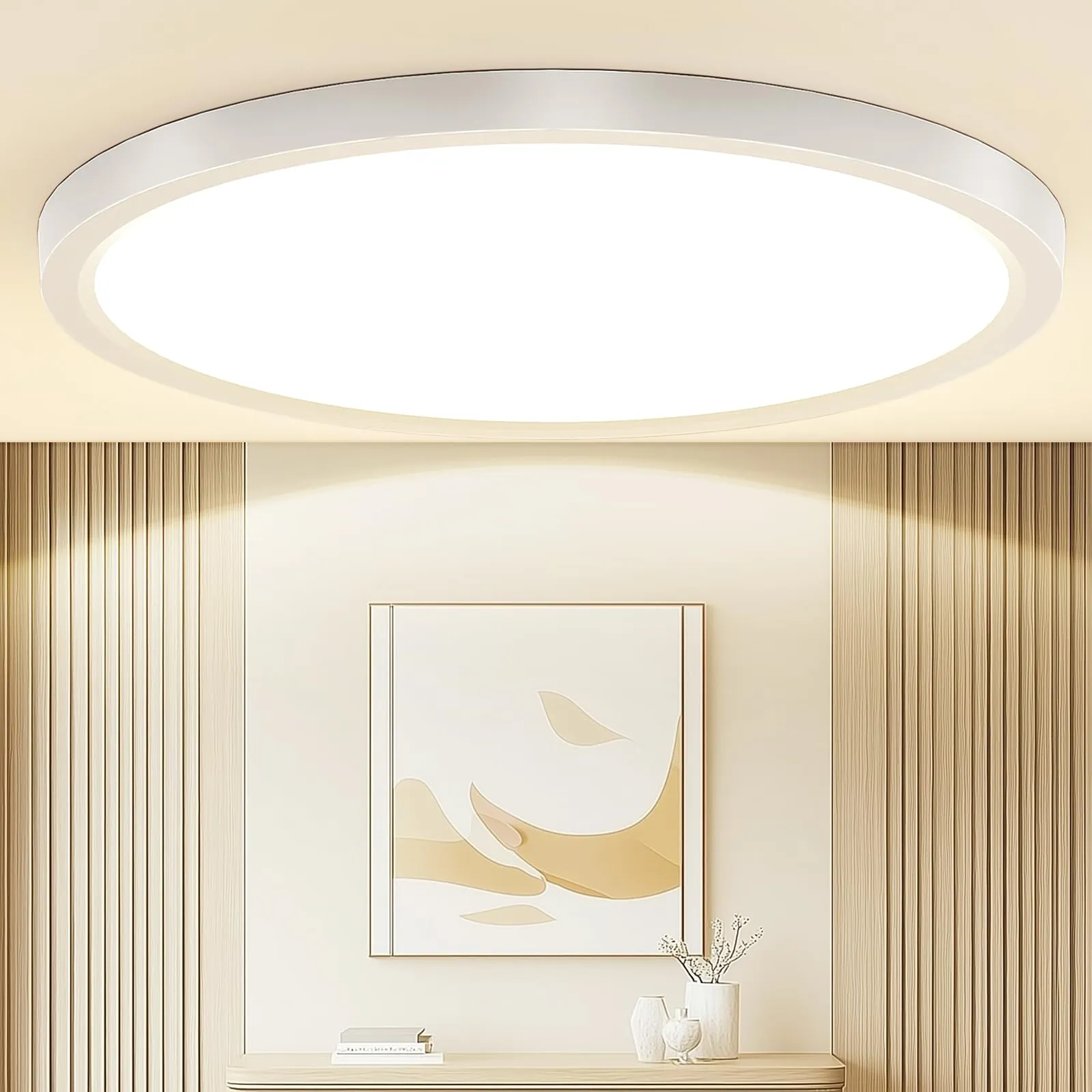 Taipow Plafoniera LED Soffitto 18W, 2448LM, 4000K, IP44, Ø22CM