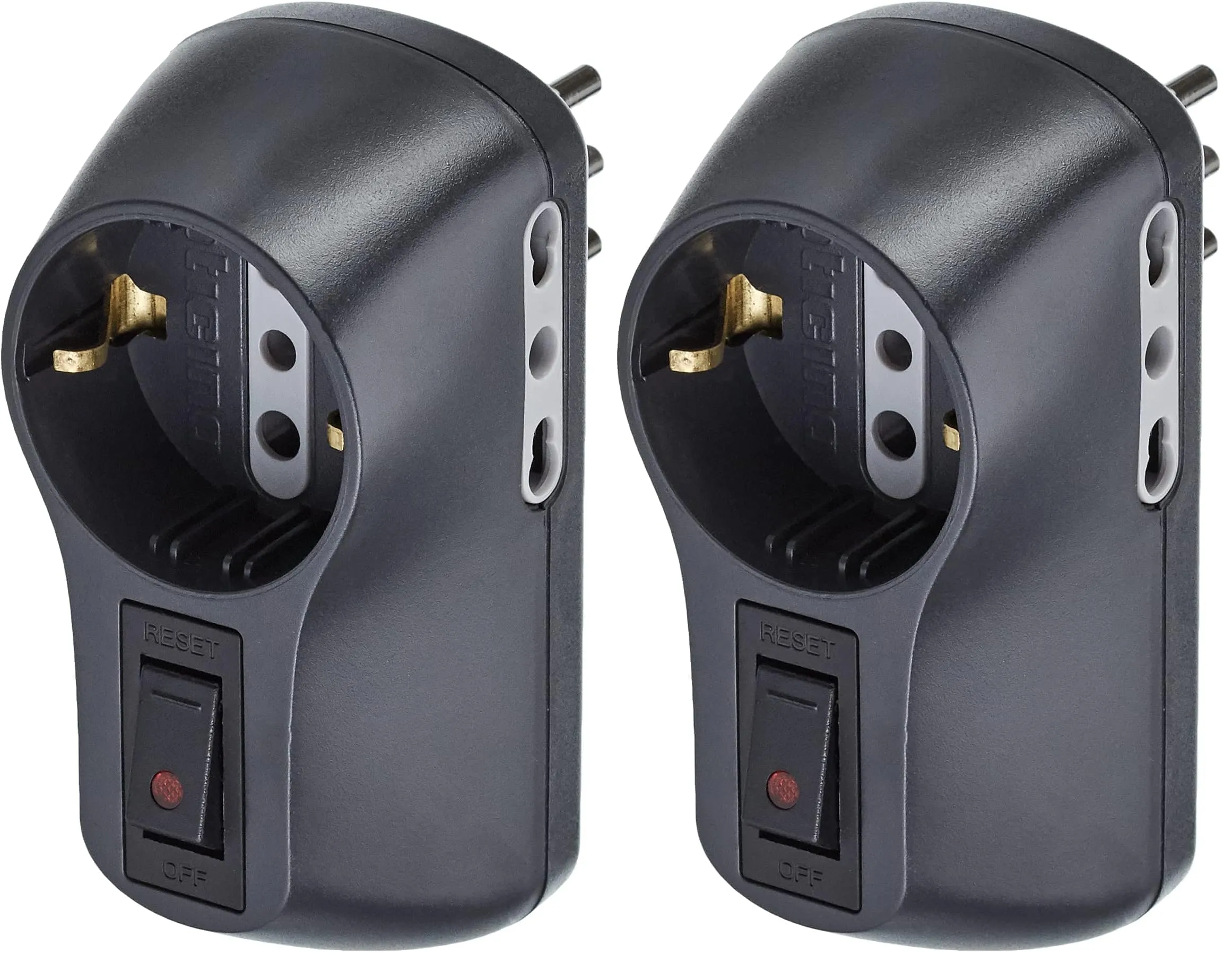 BTicino S3610DB Kit Adattatore Safe 1 Presa Standard Tedesca e 2 Prese 10A con Interruttore di Sicurezza Luminoso
