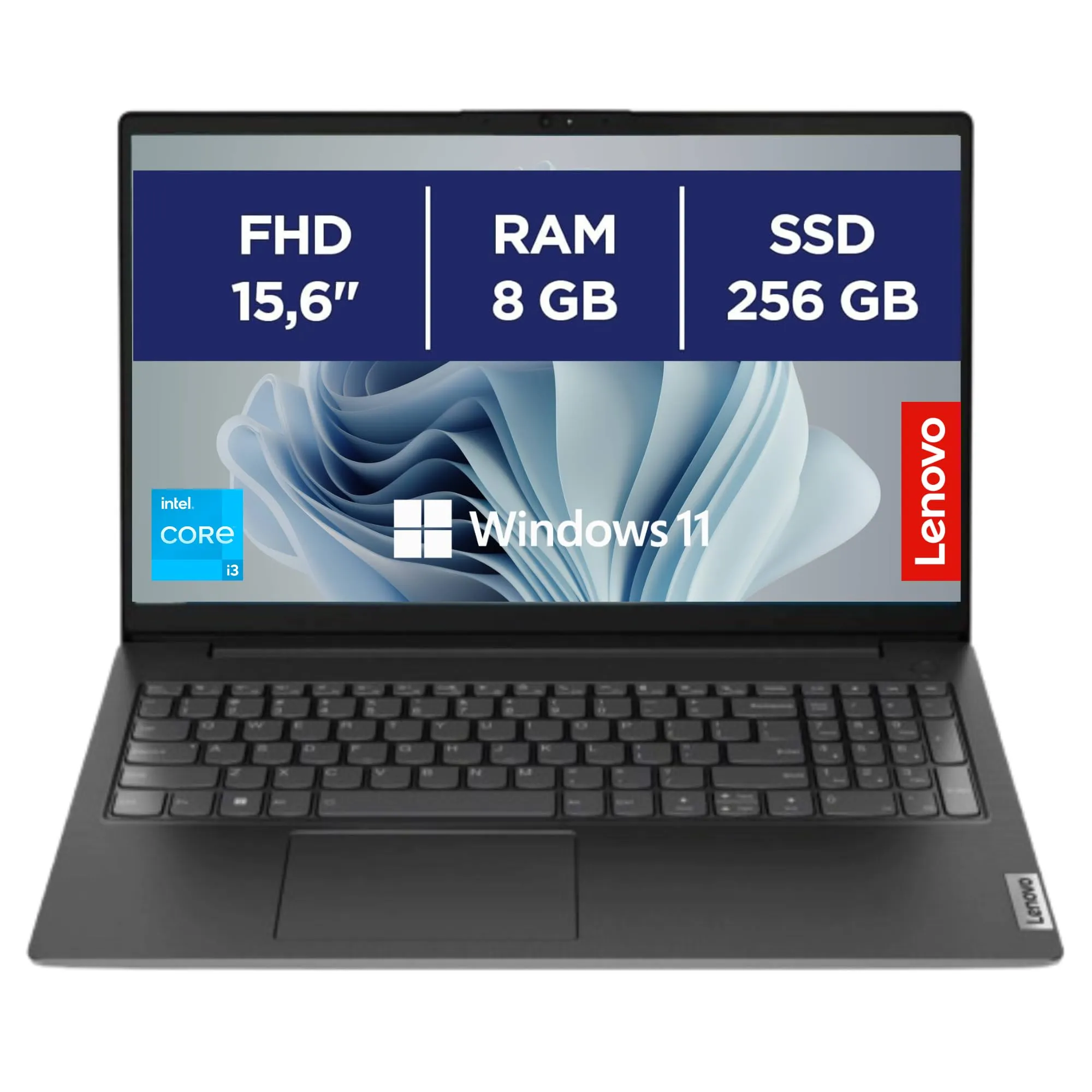 Lenovo Notebook 15,6" Full HD, Intel i3-1315U, 8GB RAM, 256GB SSD, Win 11 Pro