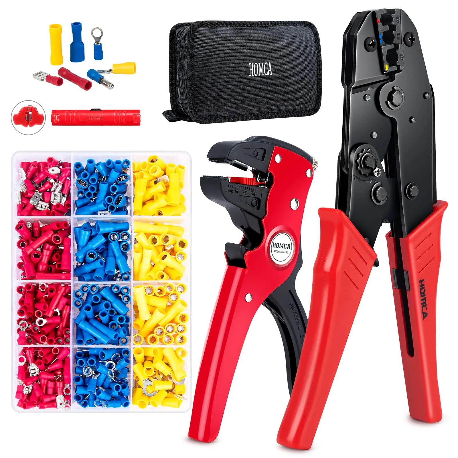 HOMCA Crimpatrice Pinza Set con 505 Terminali Isolati