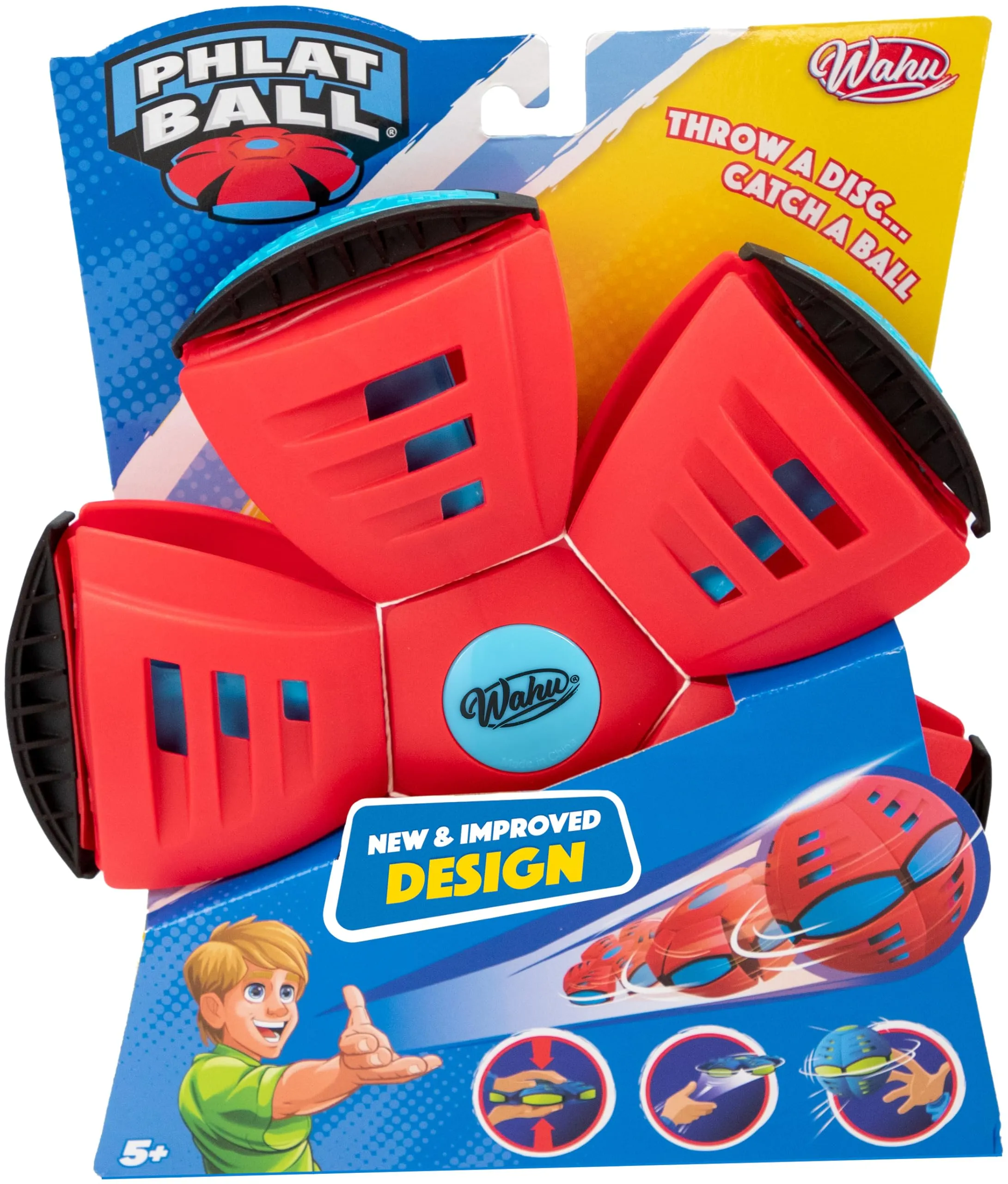 Wahu Phlat Ball Classic Rosso - Frisbee Volante Trasformabile in Pallone
