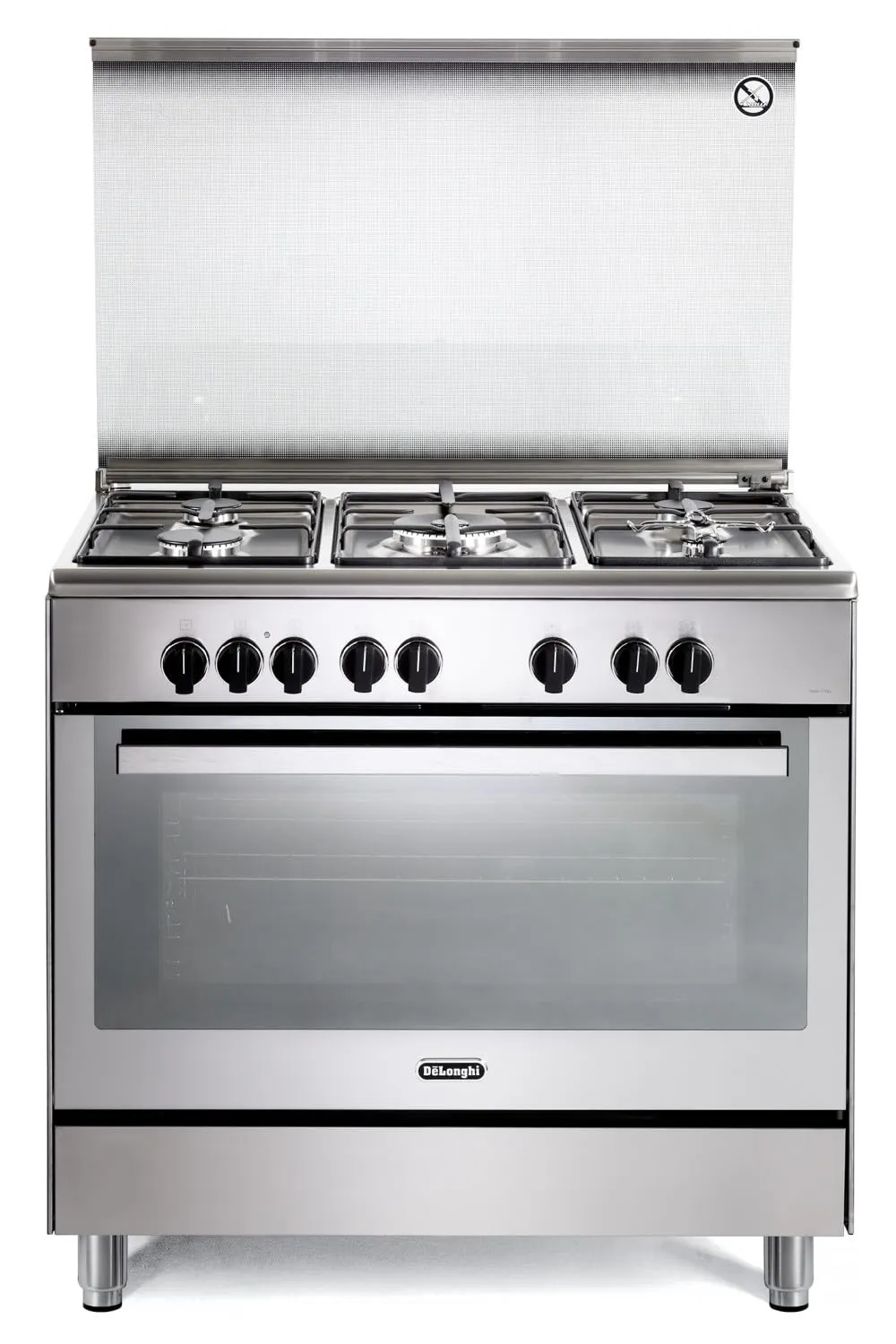 De'Longhi PEMX96SG Cucina a Gas con Forno Elettrico Inox 90cm