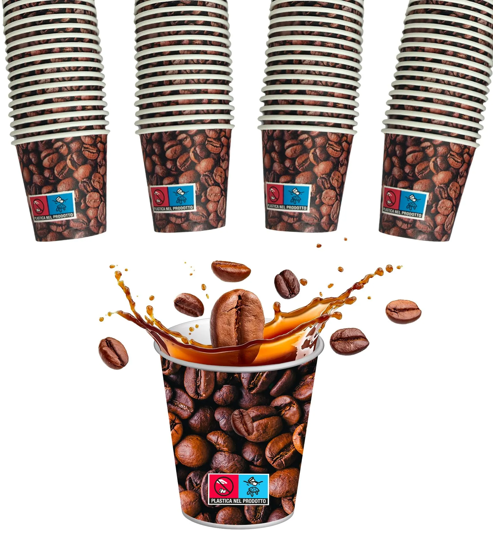 SWEEPING - Bicchierini Caffè Monouso in Carta da 75ml - 1000 Pezzi