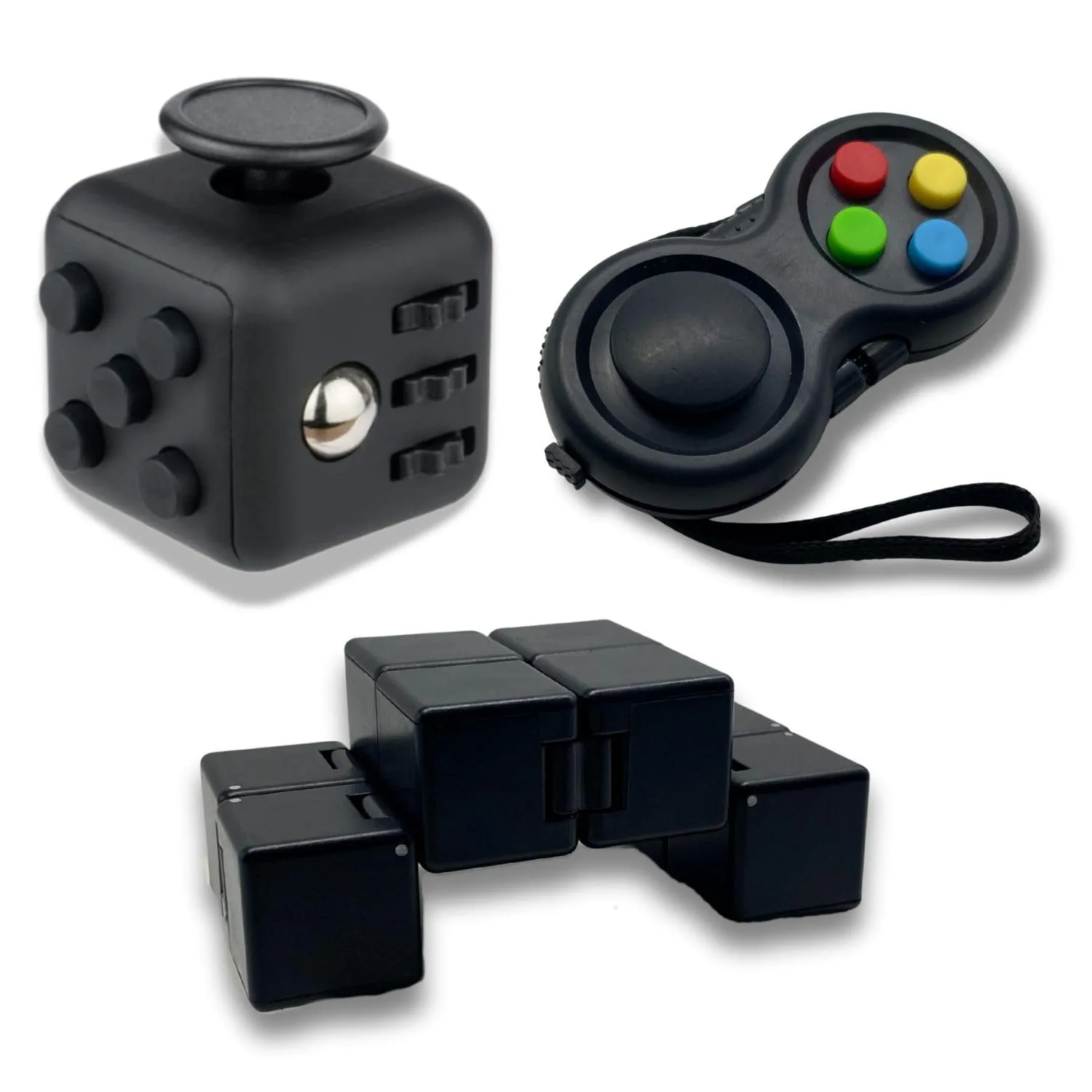 Yeefunjoy Set 3 Pezzi Fidget Toys Antistress: Cubo, Pad e Cubo Infinito