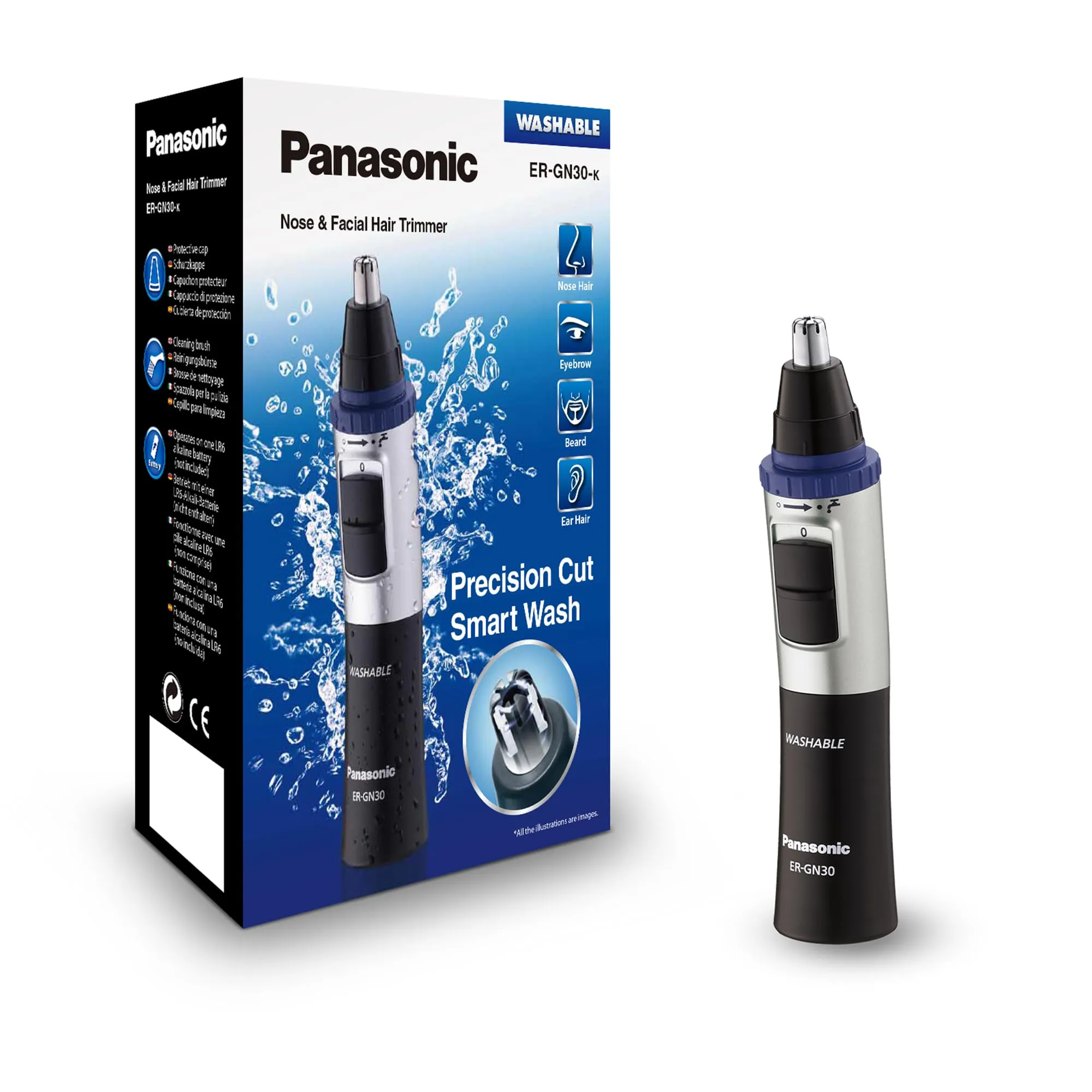 Panasonic ER-GN30-K503 Rifinitore di Precisione per Naso, Orecchie e Sopracciglia