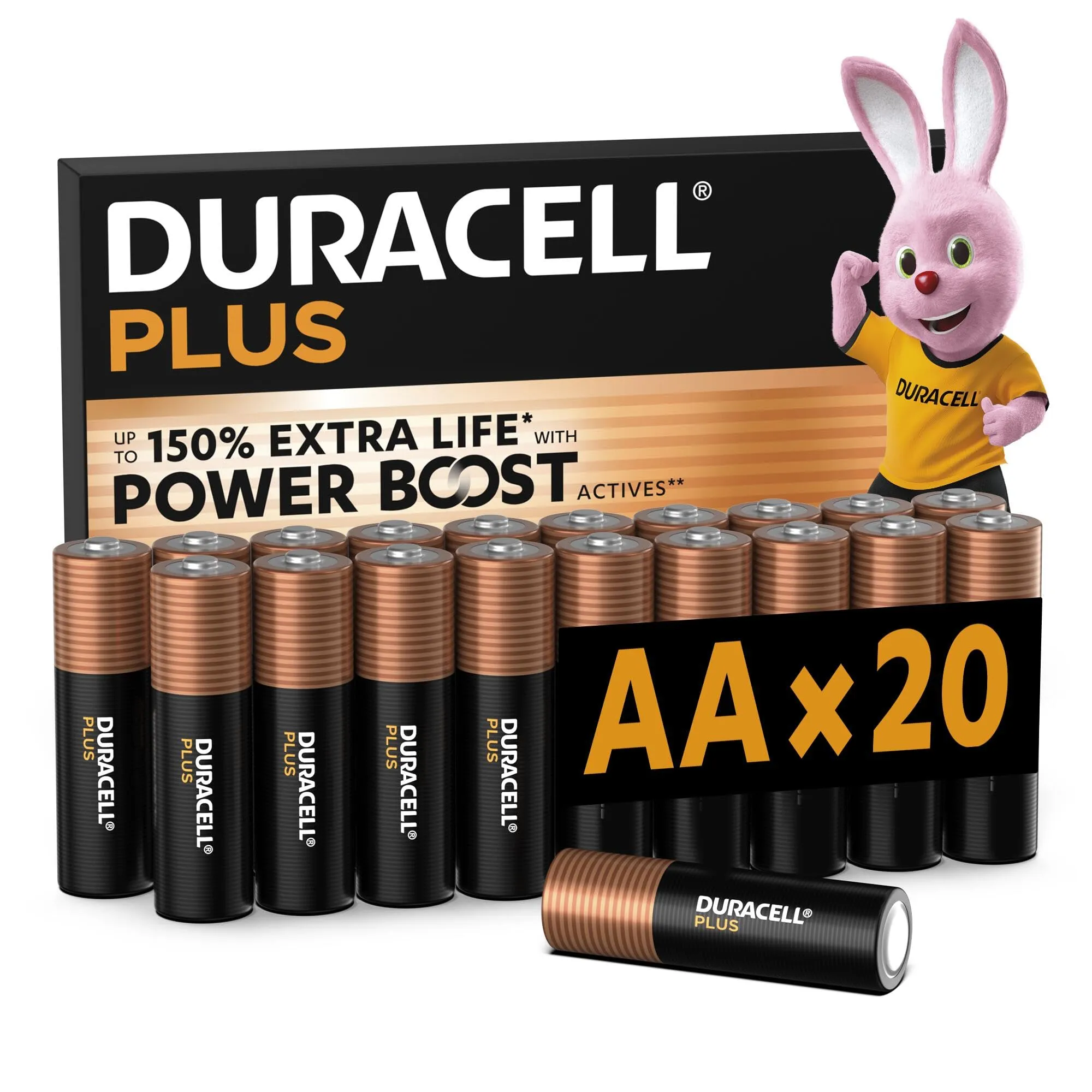Duracell Plus AA - Confezione da 20 Batterie Alcaline