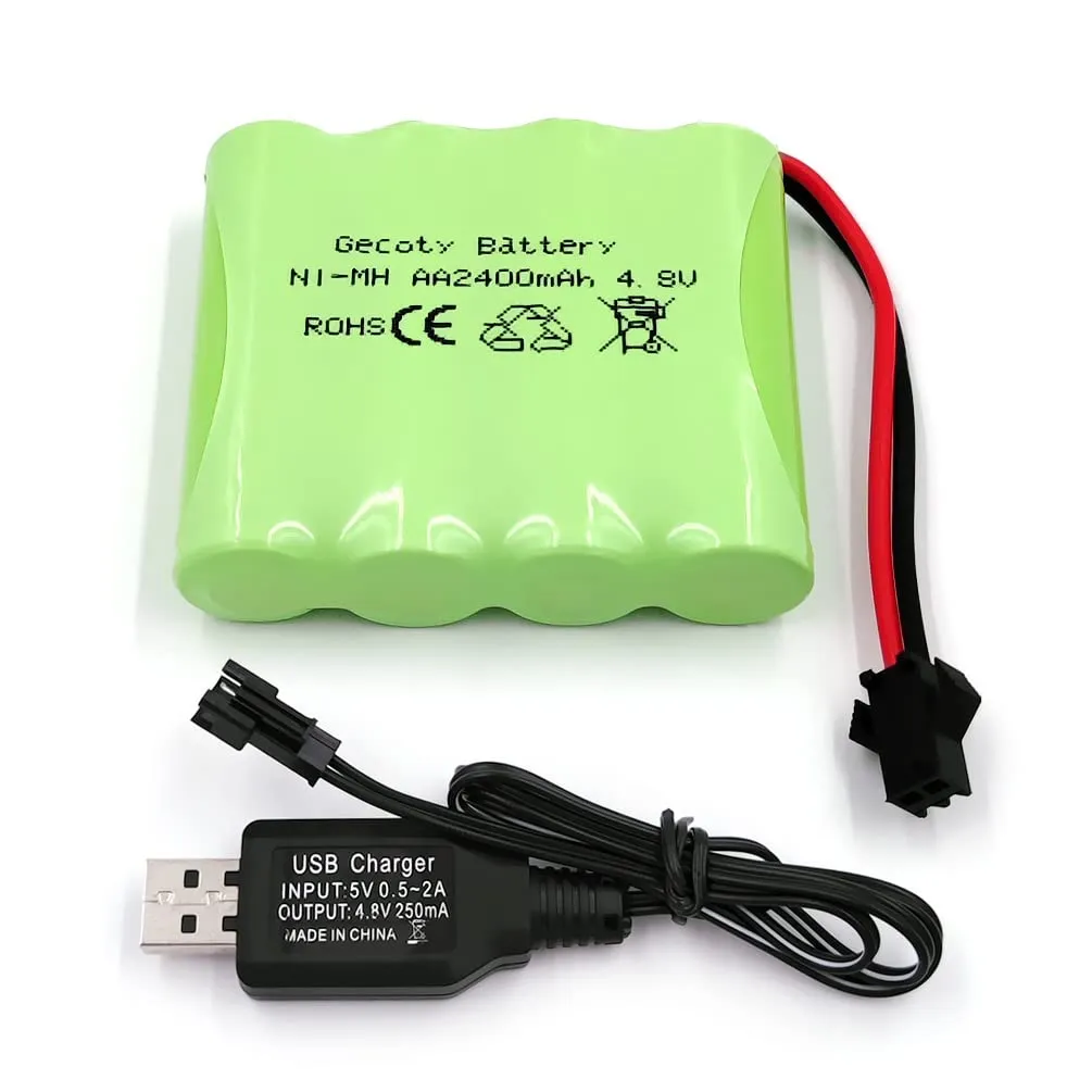 Gecoty Batteria NiMH 4.8V 2400mAh per Auto RC