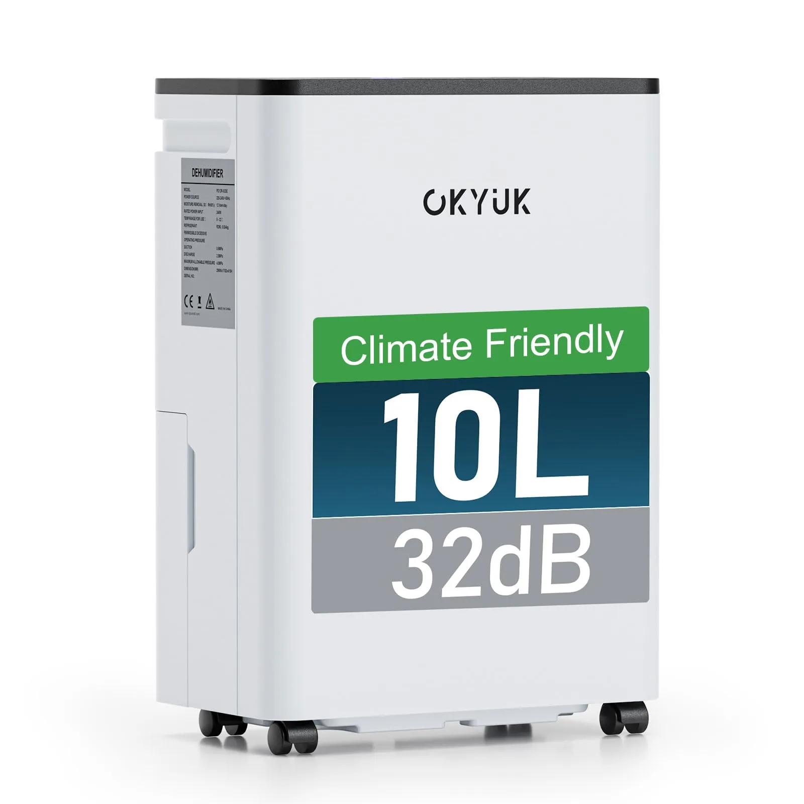 OKYUK Deumidificatore 10L per Ambienti Fino a 30m²