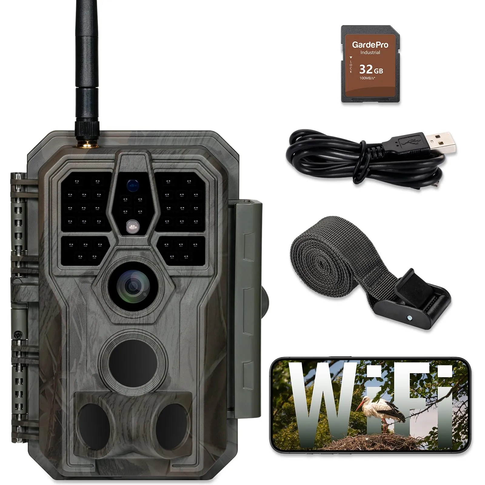 GardePro E8 Fotocamera da Caccia WiFi 64MP 1296P con SD 32GB