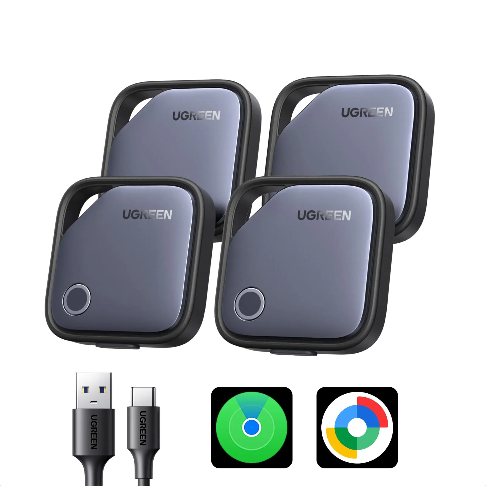 UGREEN FineTrack Duo: Localizzatore SmartTag Bluetooth per iOS e Android (4 Pezzi)