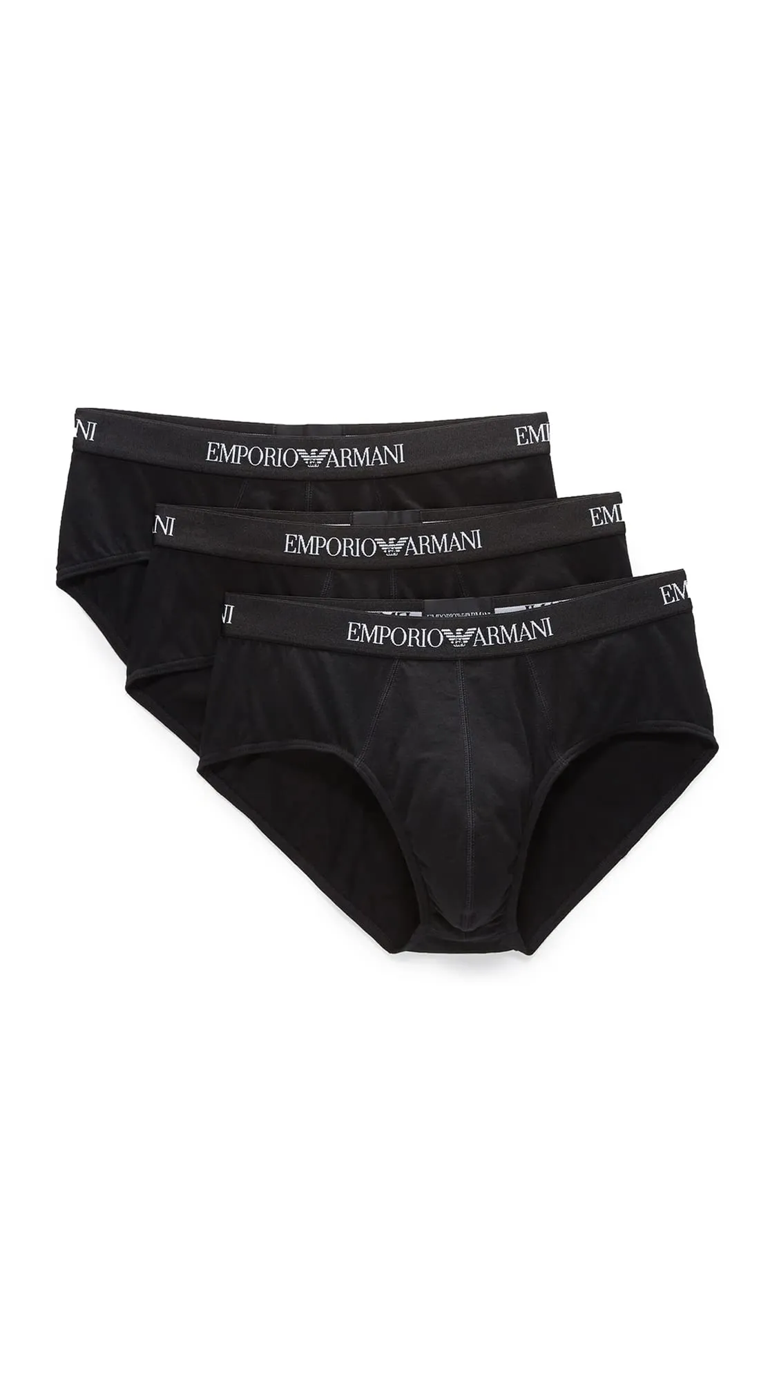 Emporio Armani Men's Basic Pure Cotton 3-Pack Brief