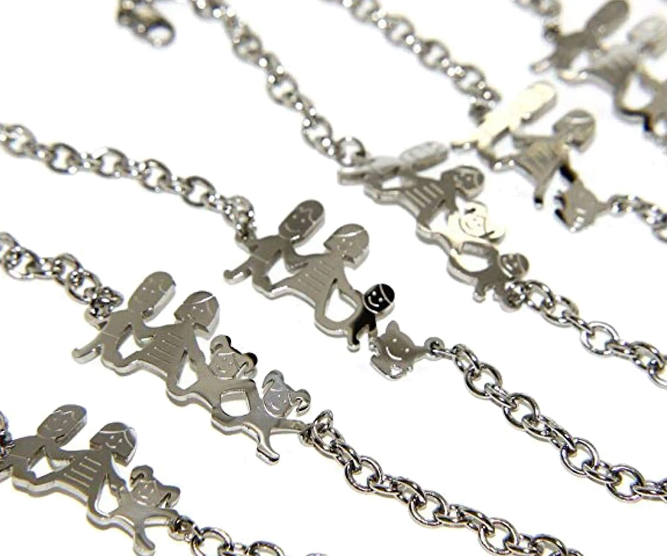 Bracciale Family con Sagoma Famiglia in Acciaio Inossidabile