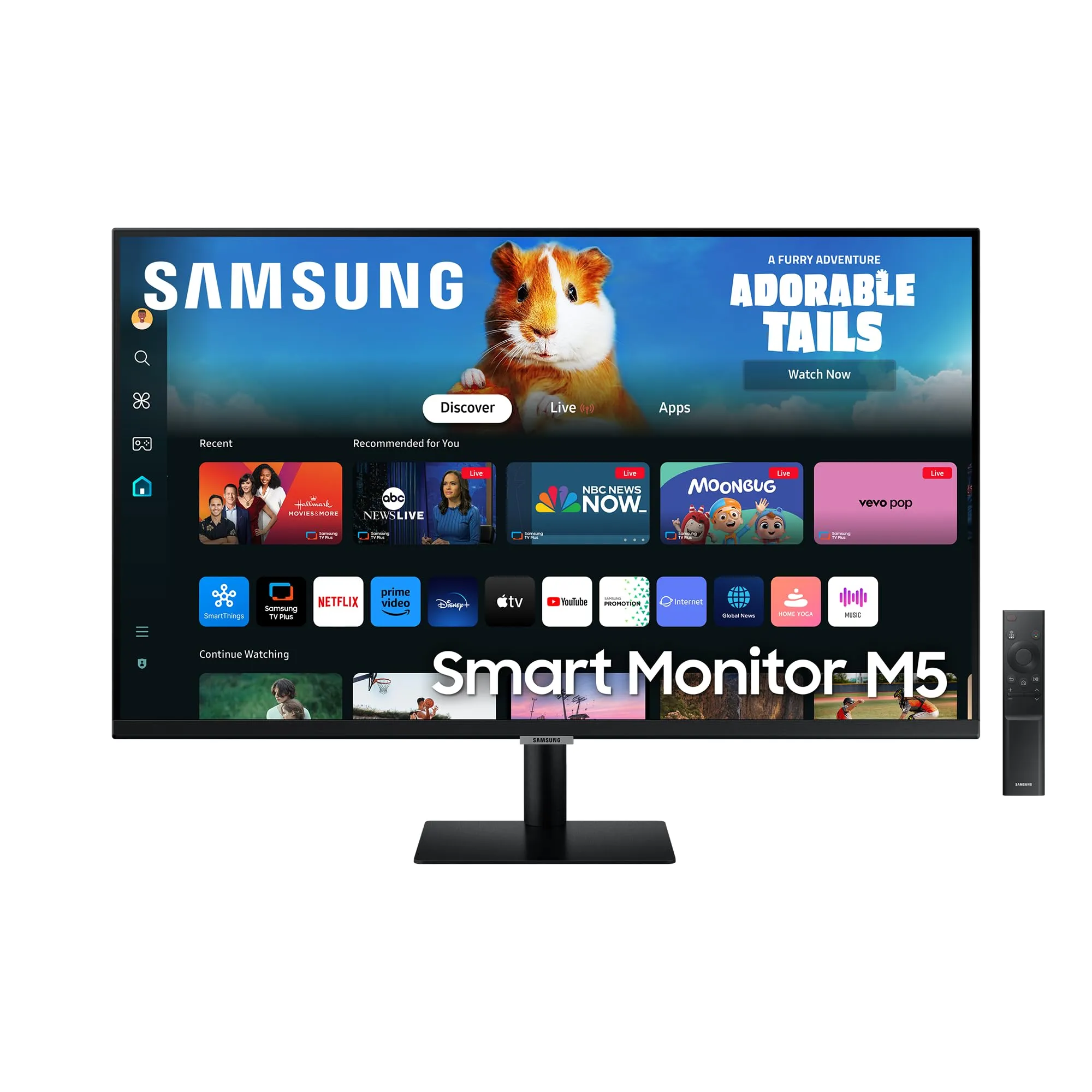 Samsung Smart Monitor M5 27" (S27DM502) Full HD, Smart Hub, Gaming Hub, Speaker, Telecomando