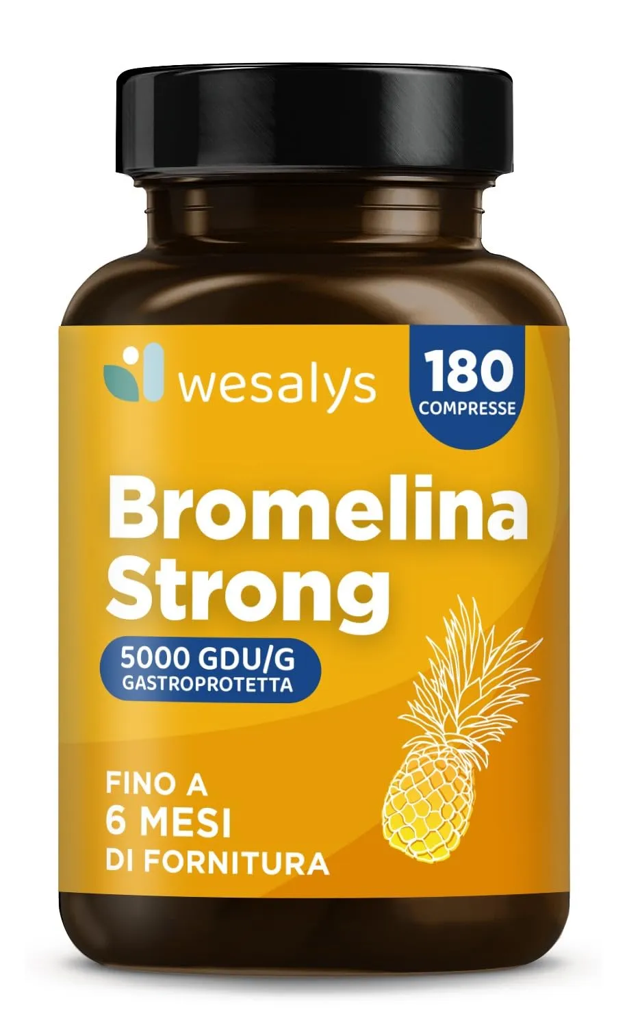 Bromelina Forte Drenante 5000 GDU/g Gastroprotetta - 180 Compresse