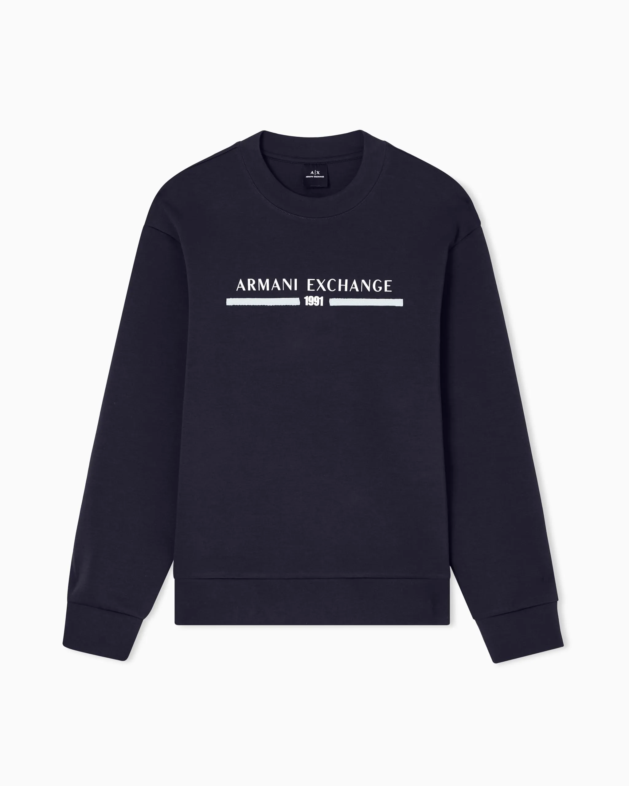 Armani Exchange Maglia di Tuta con Logo Centrale - Navy Scuro
