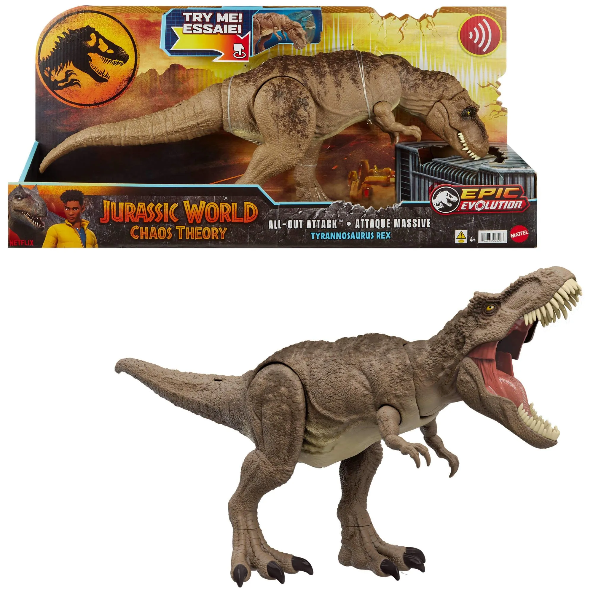 Mattel Jurassic World: Teoria del Caos Netflix - T-Rex Attacco Furioso
