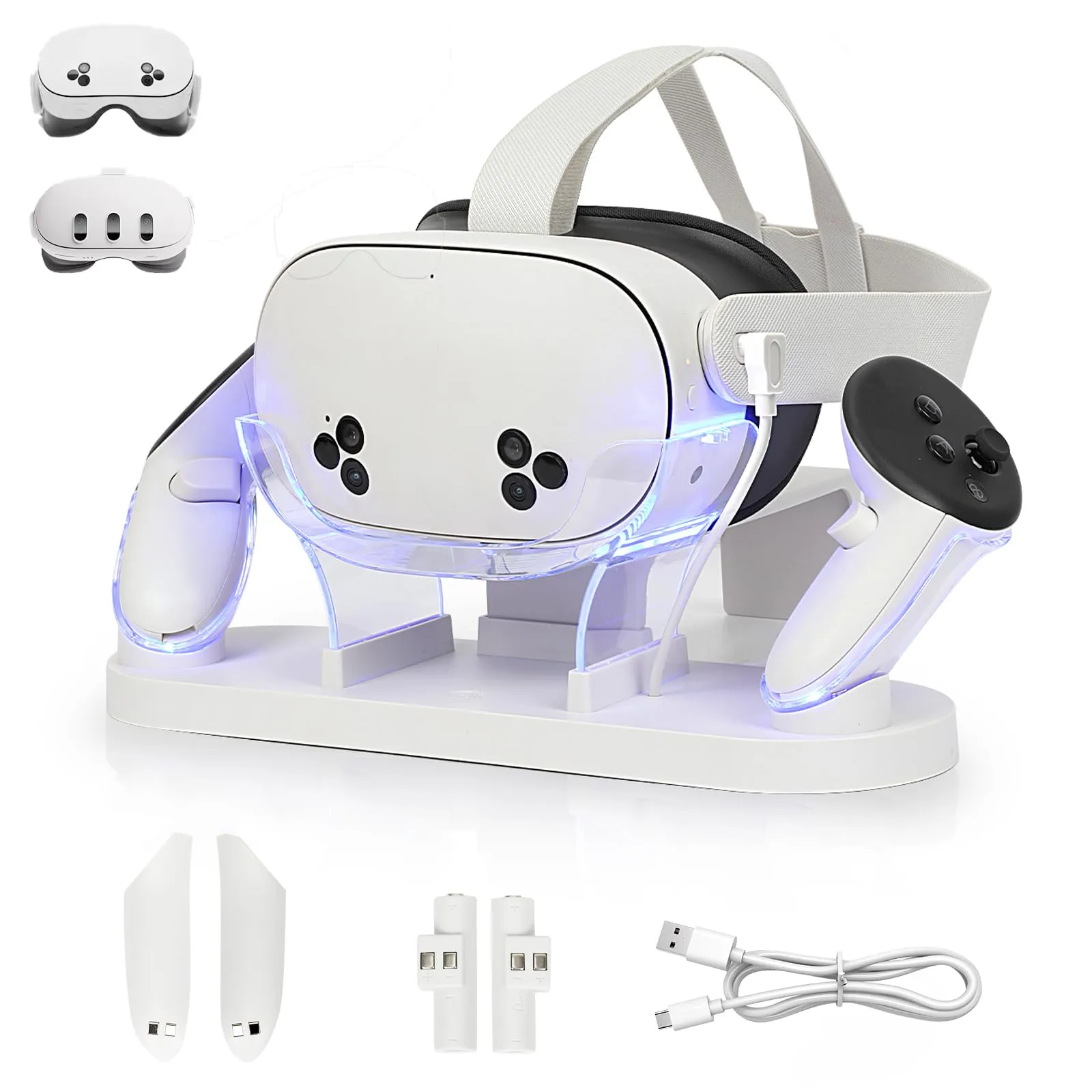 Growalleter Charging Dock per Quest 3S/Quest 3 (Bianco)