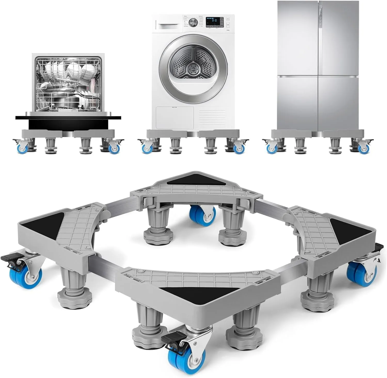 WUFANC Carrello Lavatrice con Ruote Regolabile