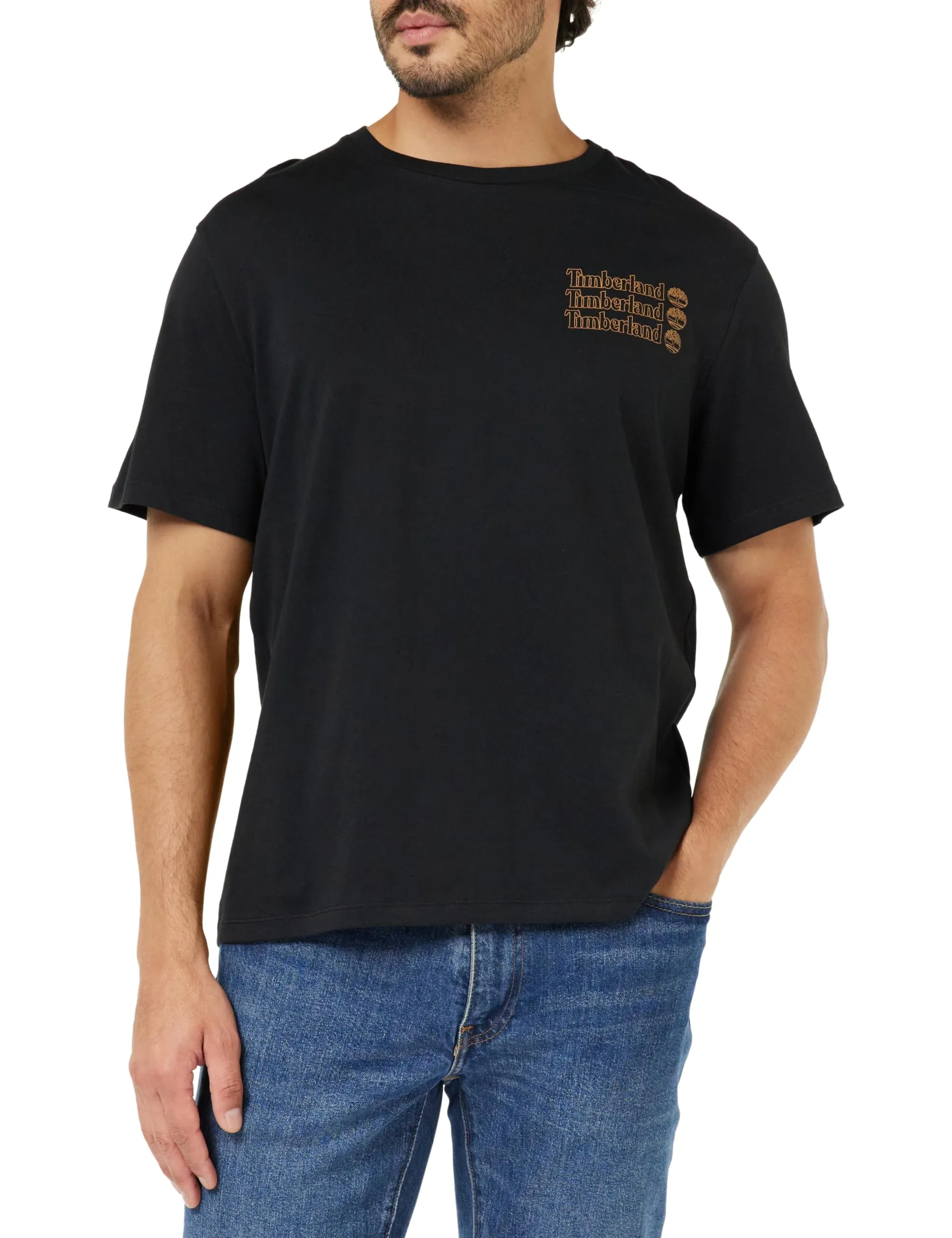 Timberland Short Sleeve Tee 2 Tier3 T-Shirt Nera da Uomo