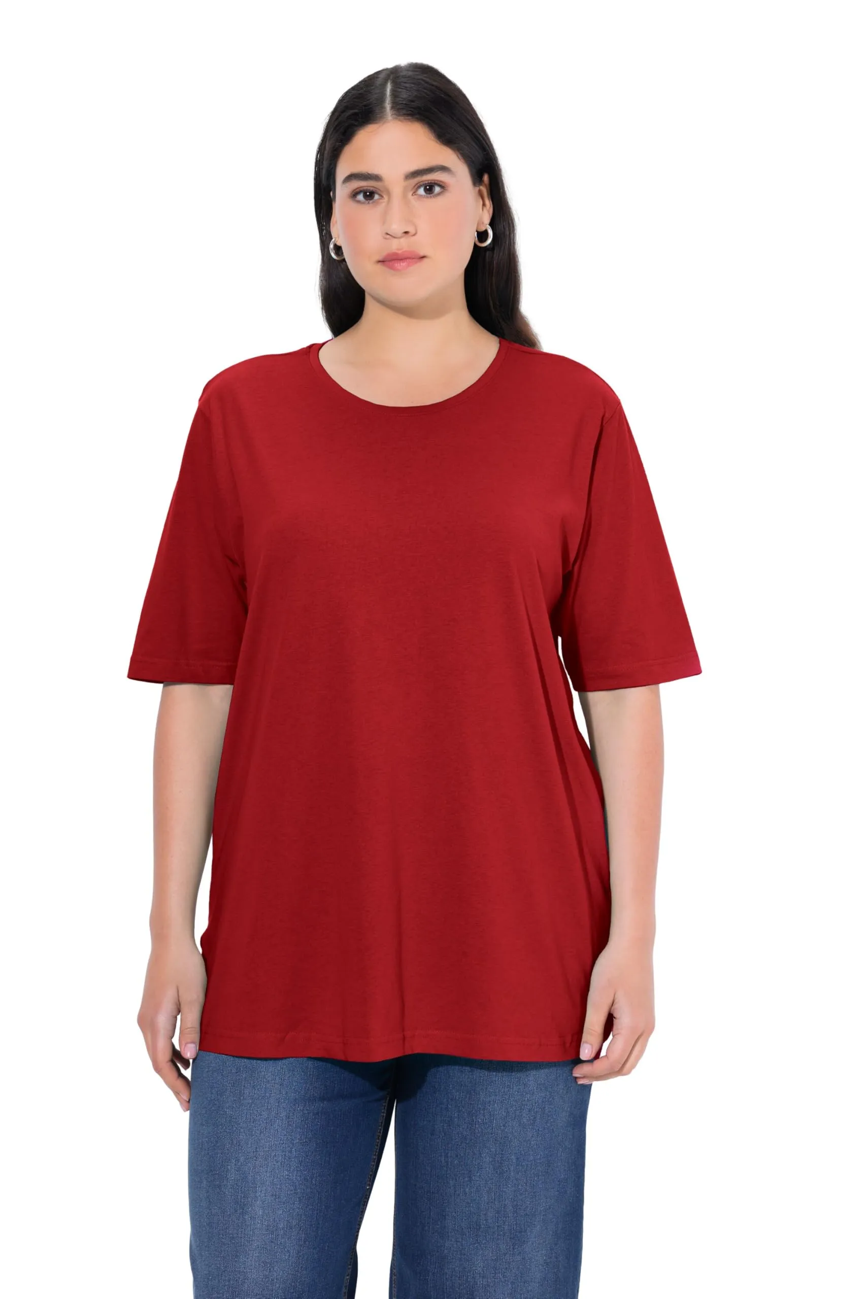 Ulla Popken Maglietta Basic Girocollo Polo Donna Rossa