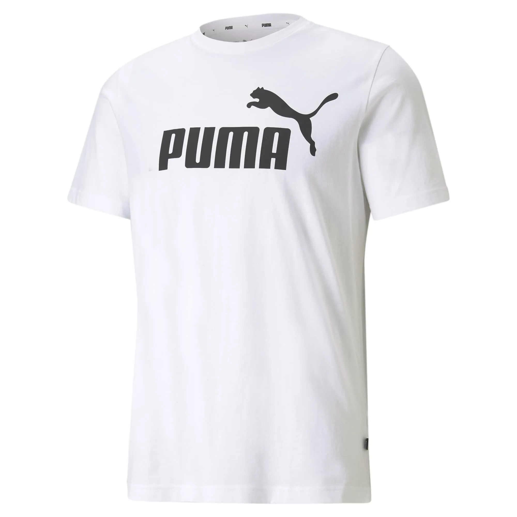 Puma Ess Logo Tee T-shirt, Bianco, M Uomo