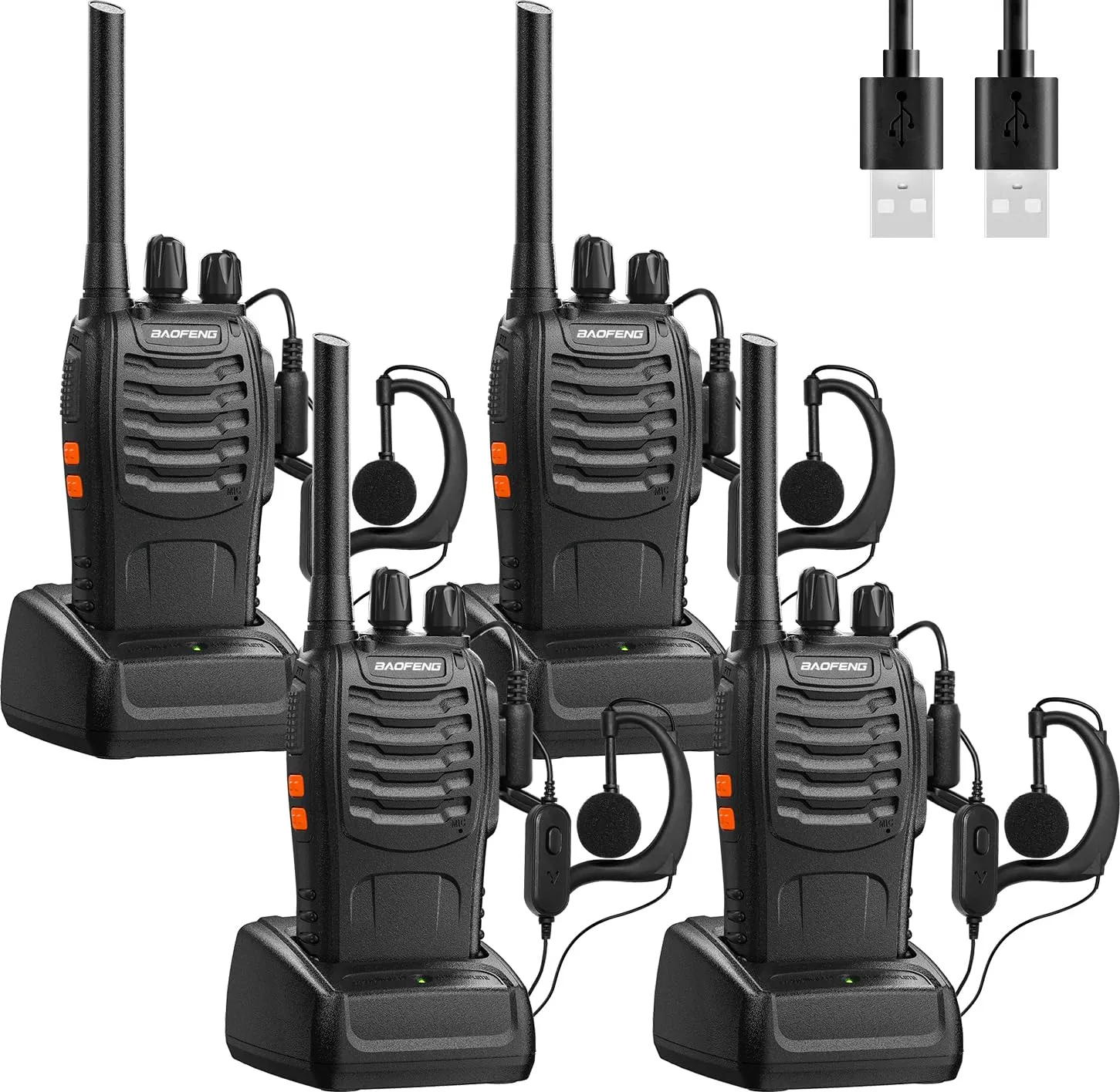 Baofeng Walkie Talkie: Kit di 4 Ricetrasmittenti UHF Professionali