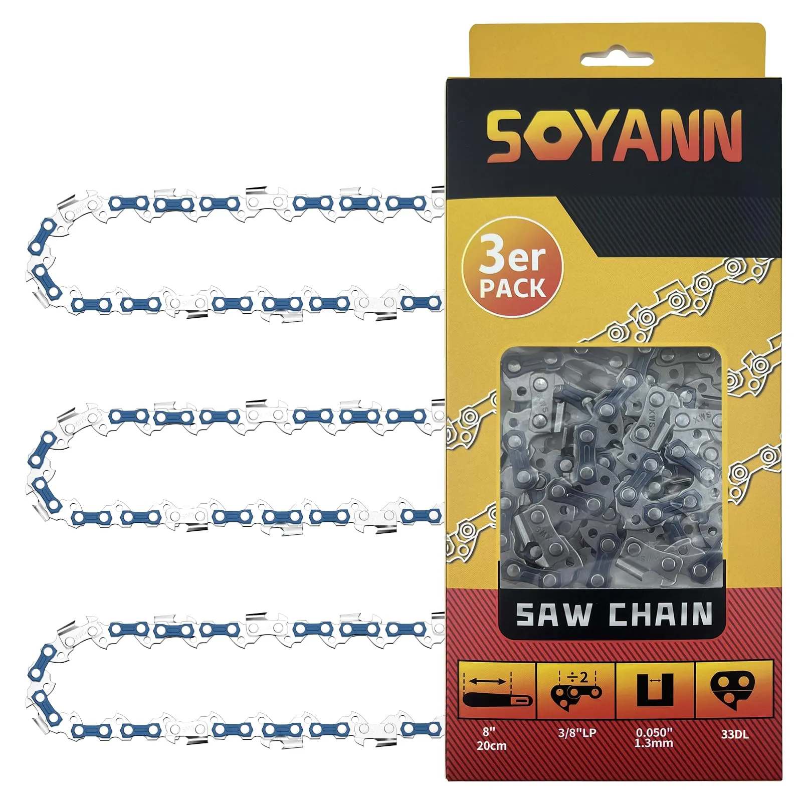 3 Catene per Motosega 10 Pollici (25cm)