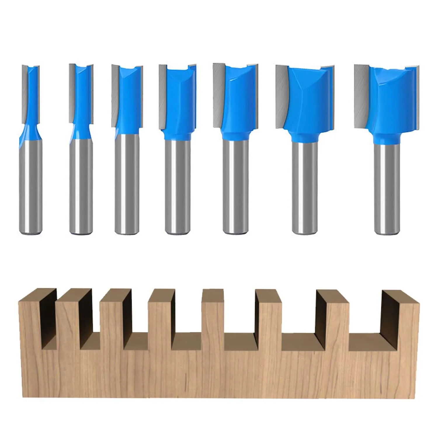 Set 7 Frese per Legno con Gambo da 8mm