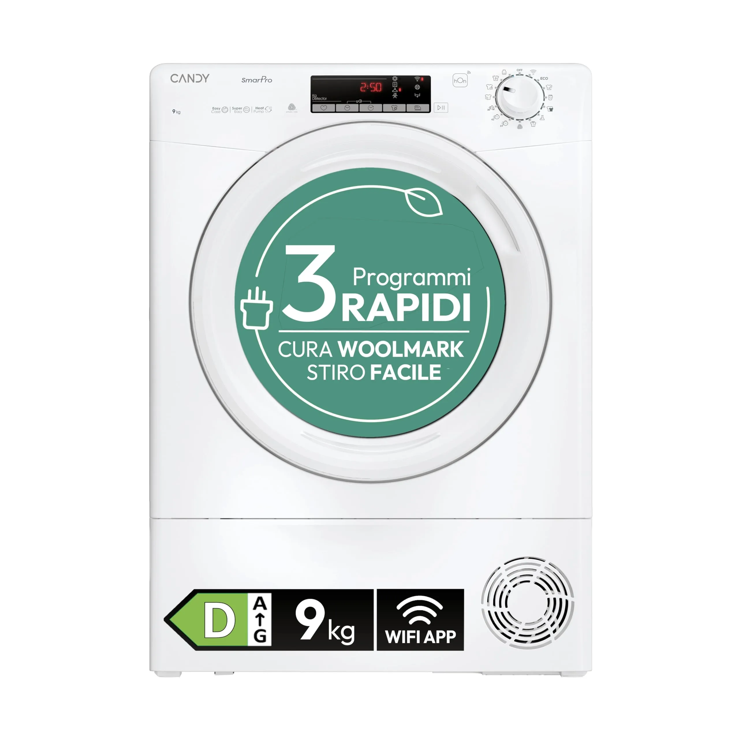 Candy Smart Pro CRO EH9N2TE-S Asciugatrice a Pompa di Calore 9KG