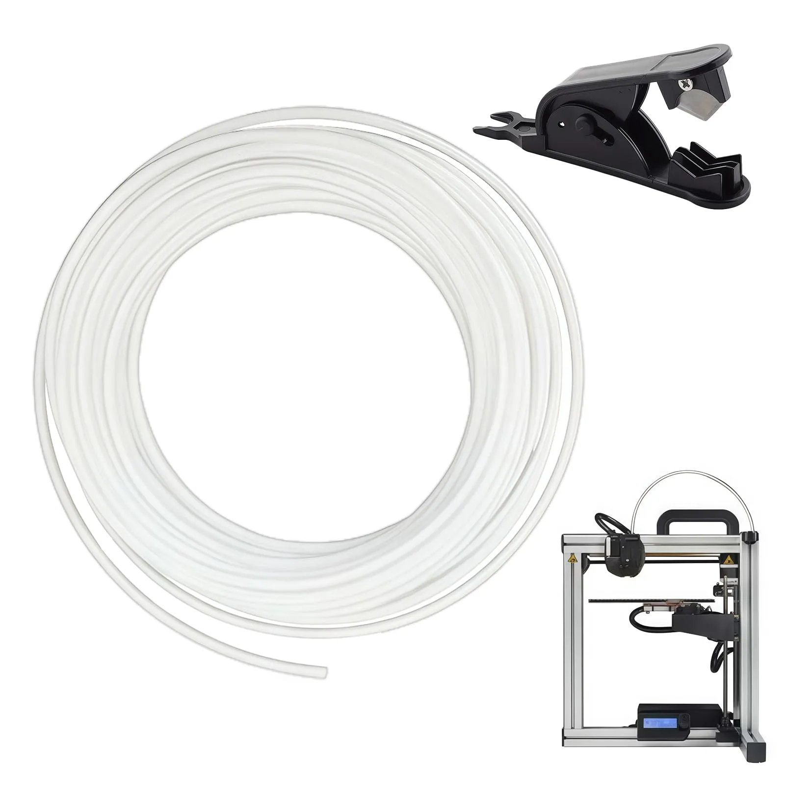Tubo PTFE Teflon per Stampanti 3D, 10 Metri, con Taglierina