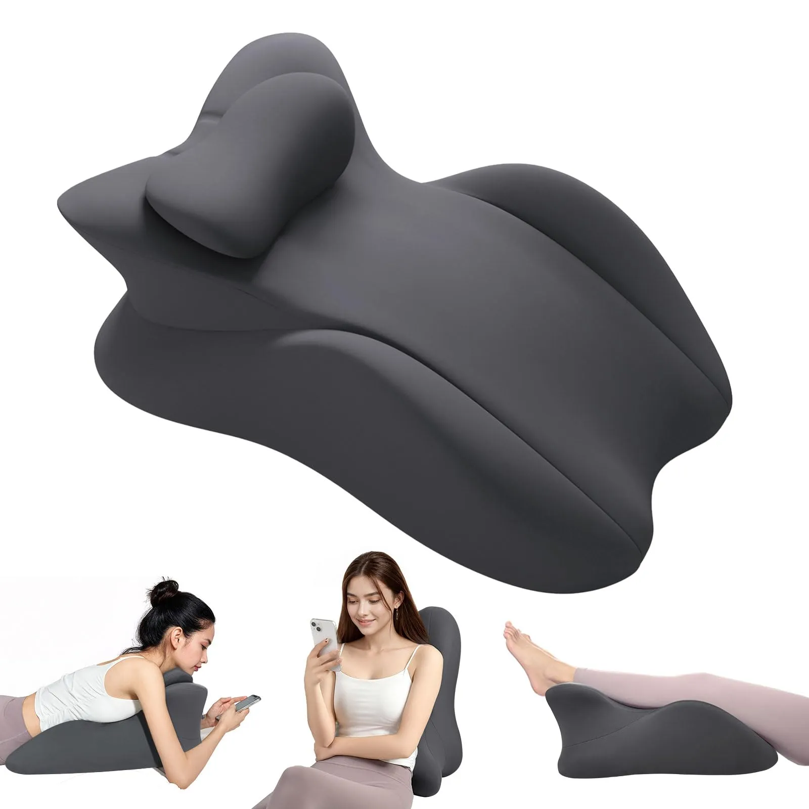 Cuscino a Cuneo Ergonomico in Memory Foam per Posizione Prona e Lettura a Letto