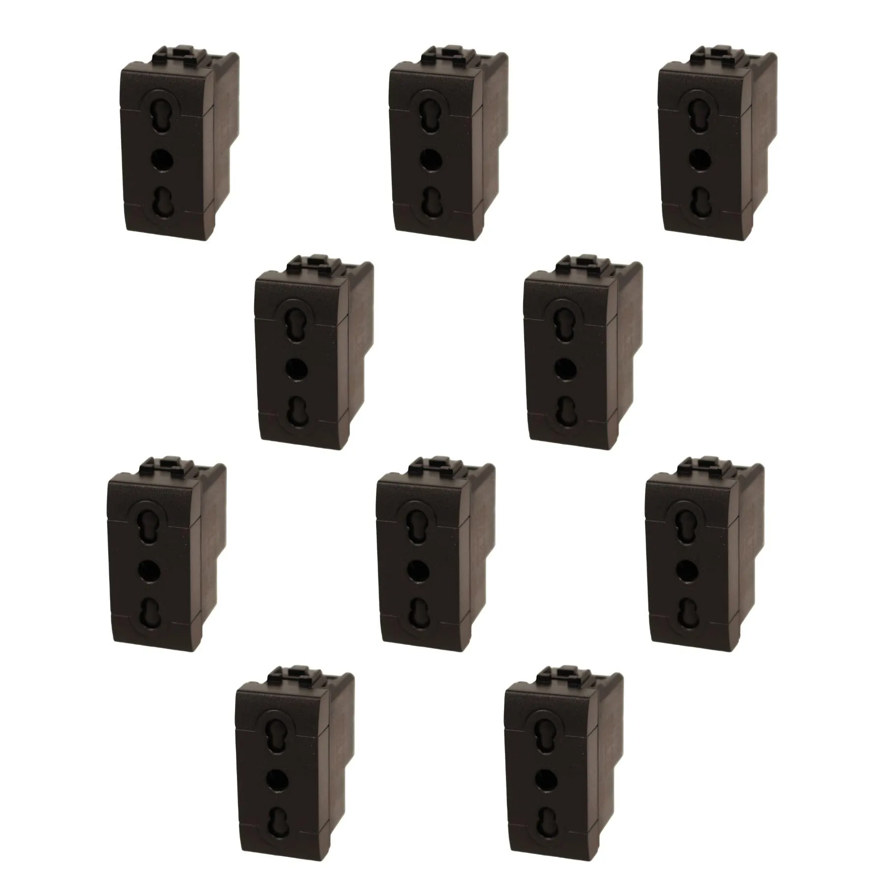 Presa Bipasso Compatibile Bticino Living Light - Set da 10 Pezzi (Nero)