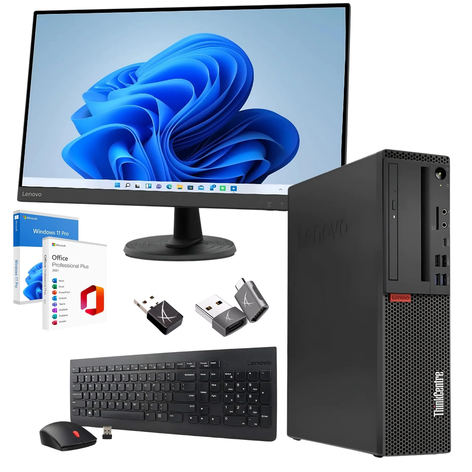 Lenovo PC Completo Ufficio Professionale i7 8700, Monitor 27" FHD, 32GB RAM, 1TB SSD, Kit IT, Win 11 Pro, Office 2021 Pro - Garanzia 36 Mesi