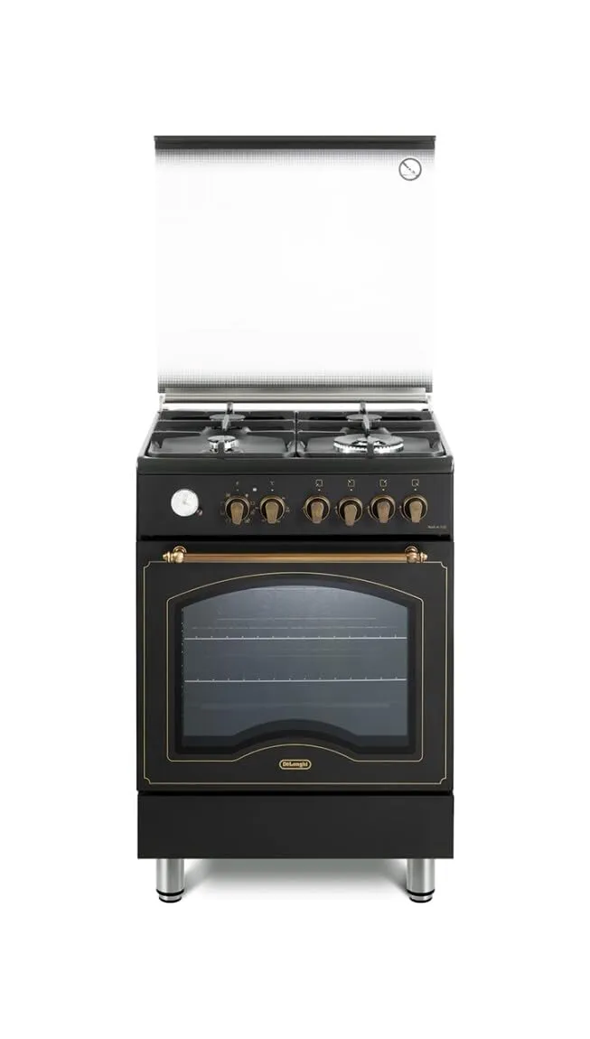 De'Longhi PEMA 664 CLSG Cucina a Gas Country, 60 cm, Nero Antracite