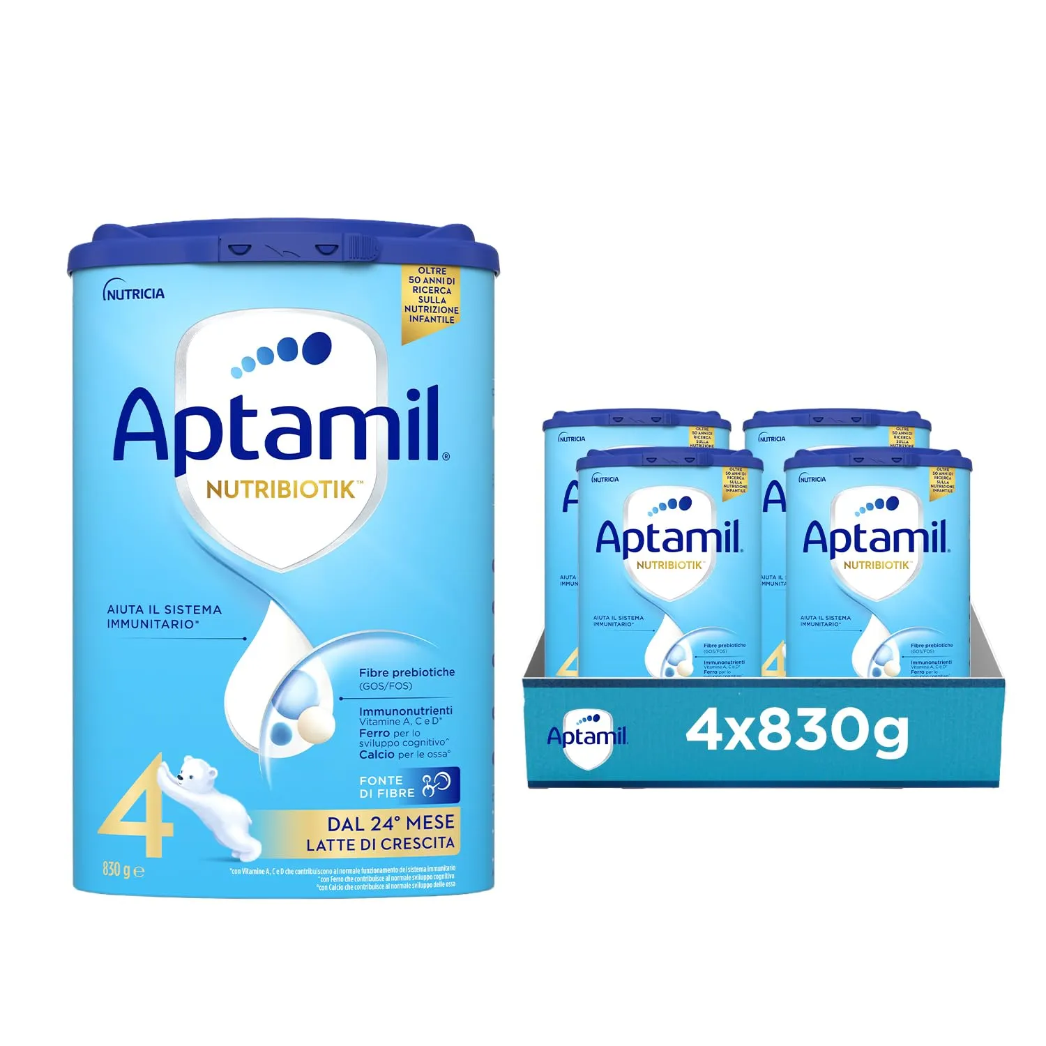 APTAMIL Nutribiotik 4 Latte di Crescita in Polvere 24+ Mesi - 3320g