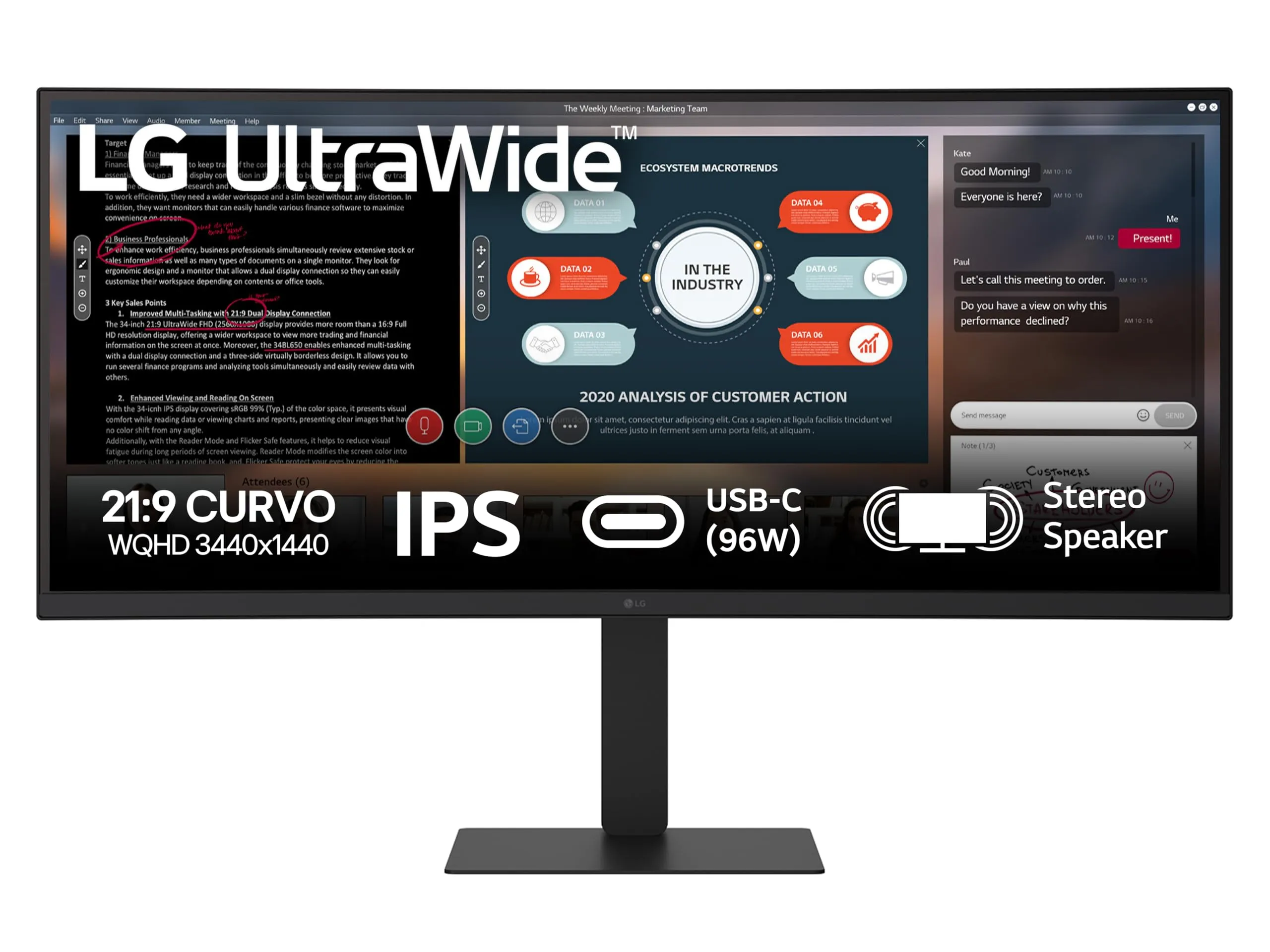 LG 34U650A Monitor UltraWide Curvo 34"