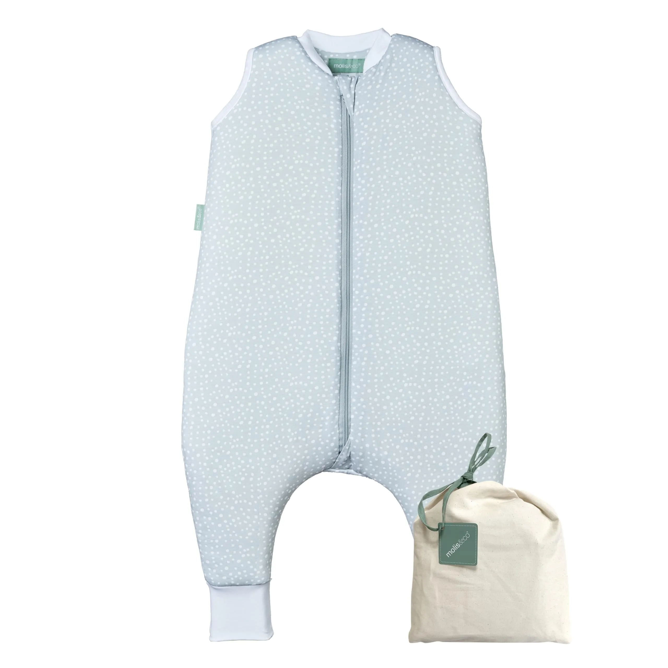 Molis&co. Sacco Nanna Imbottito con piedini 2.5 TOG - Grey Print - Taglia 2 Anni