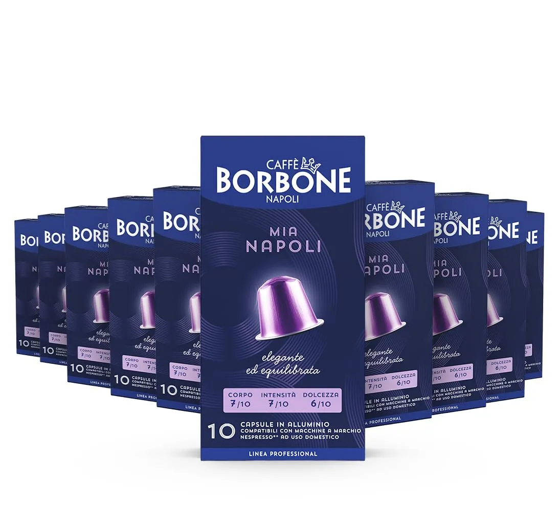 Caffè Borbone Miscela Mia Napoli - 100 Capsule ALLUMINIO (10 confezioni da 10) - Compatibili Nespresso
