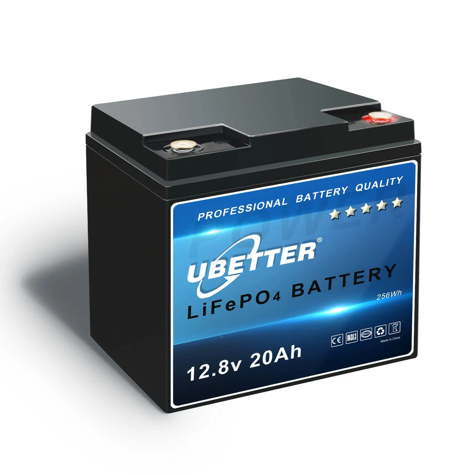UBETTER Batteria LiFePO4 12V 20Ah con BMS 20A