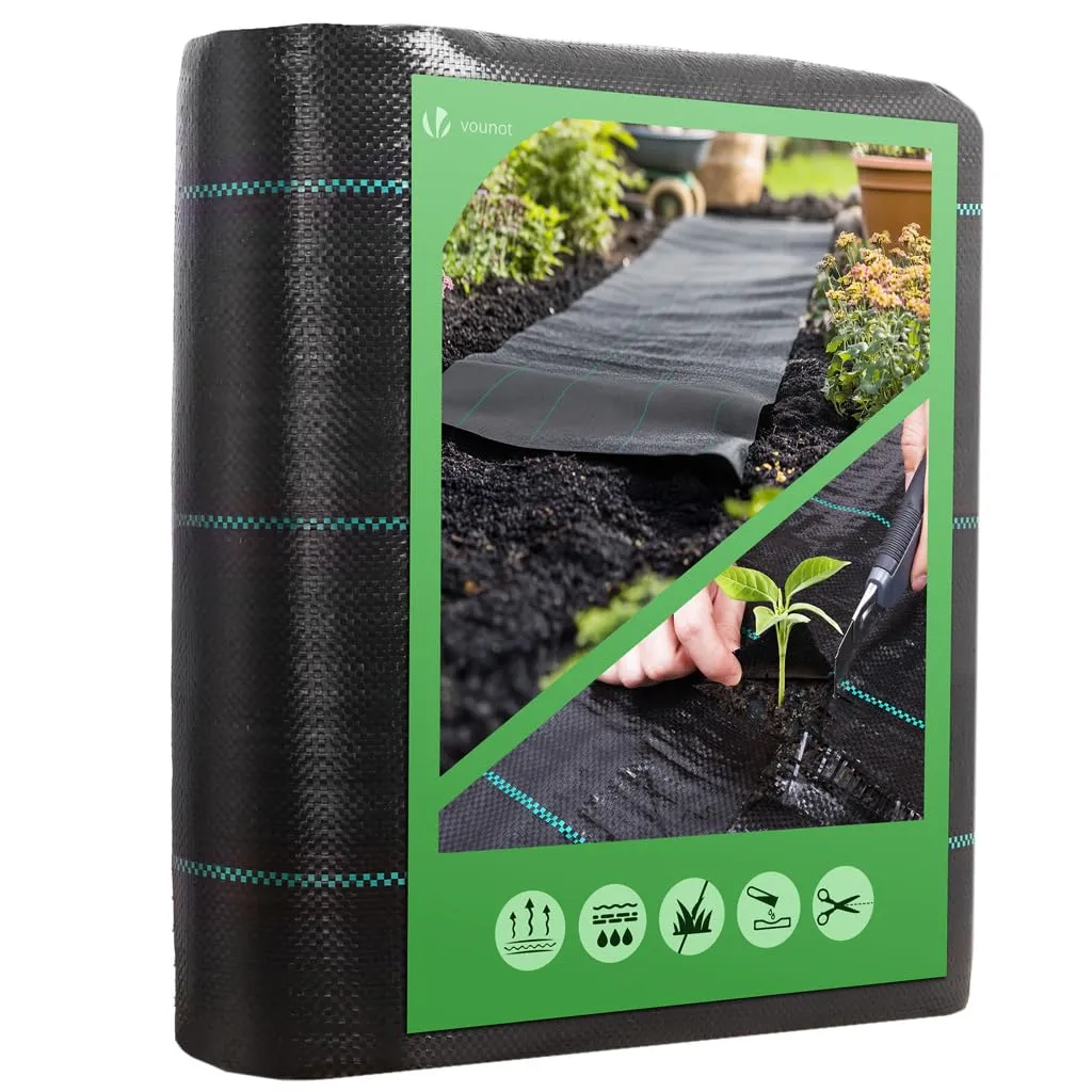 Telo Pacciamatura VOUNOT® 2m x 25m - Protezione Efficace per Orto e Giardino