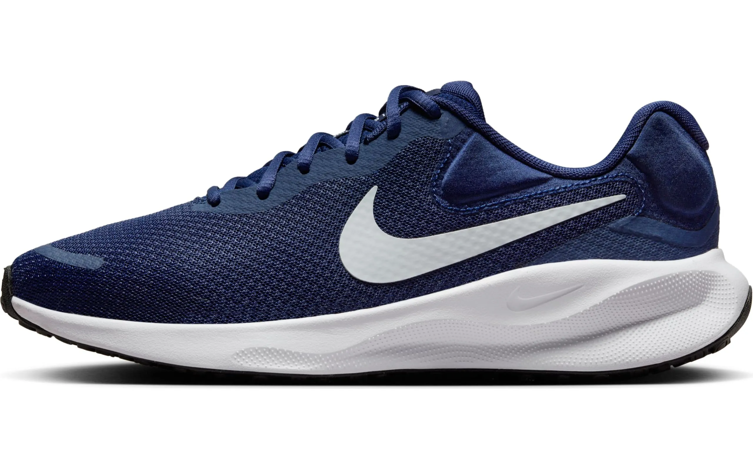 Nike Revolution 7 Uomo, Midnight Navy, Pure Platinum-Black-White EU 44
