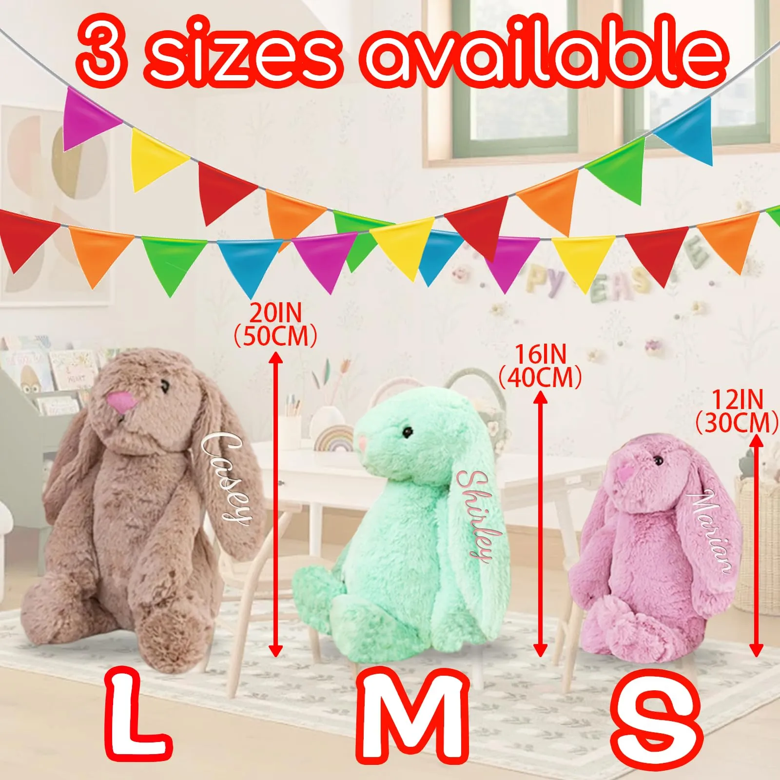 Coniglietto di peluche personalizzato con nome