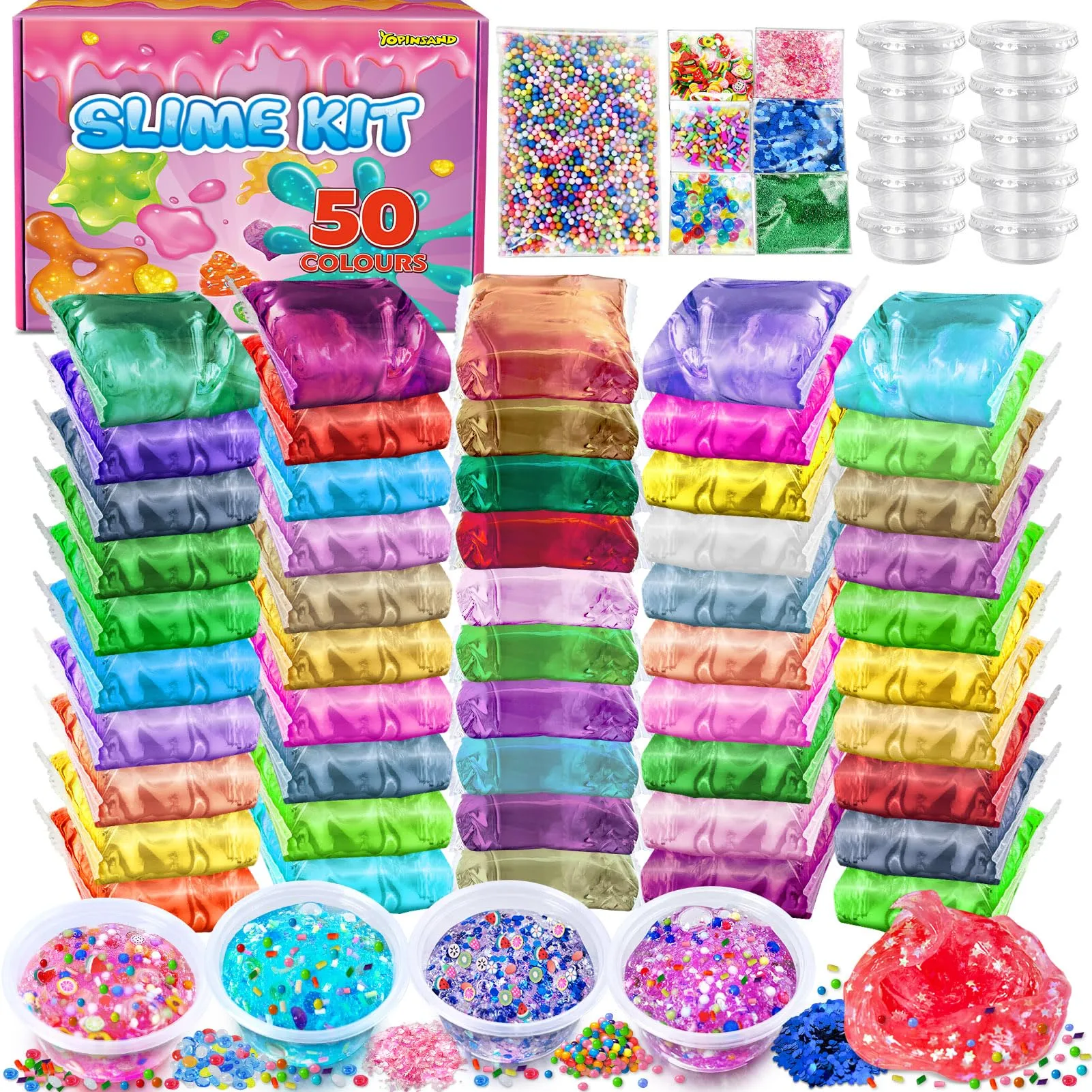 Kit Slime 50 Colori per Bambini: Divertimento Creativo e Luminoso