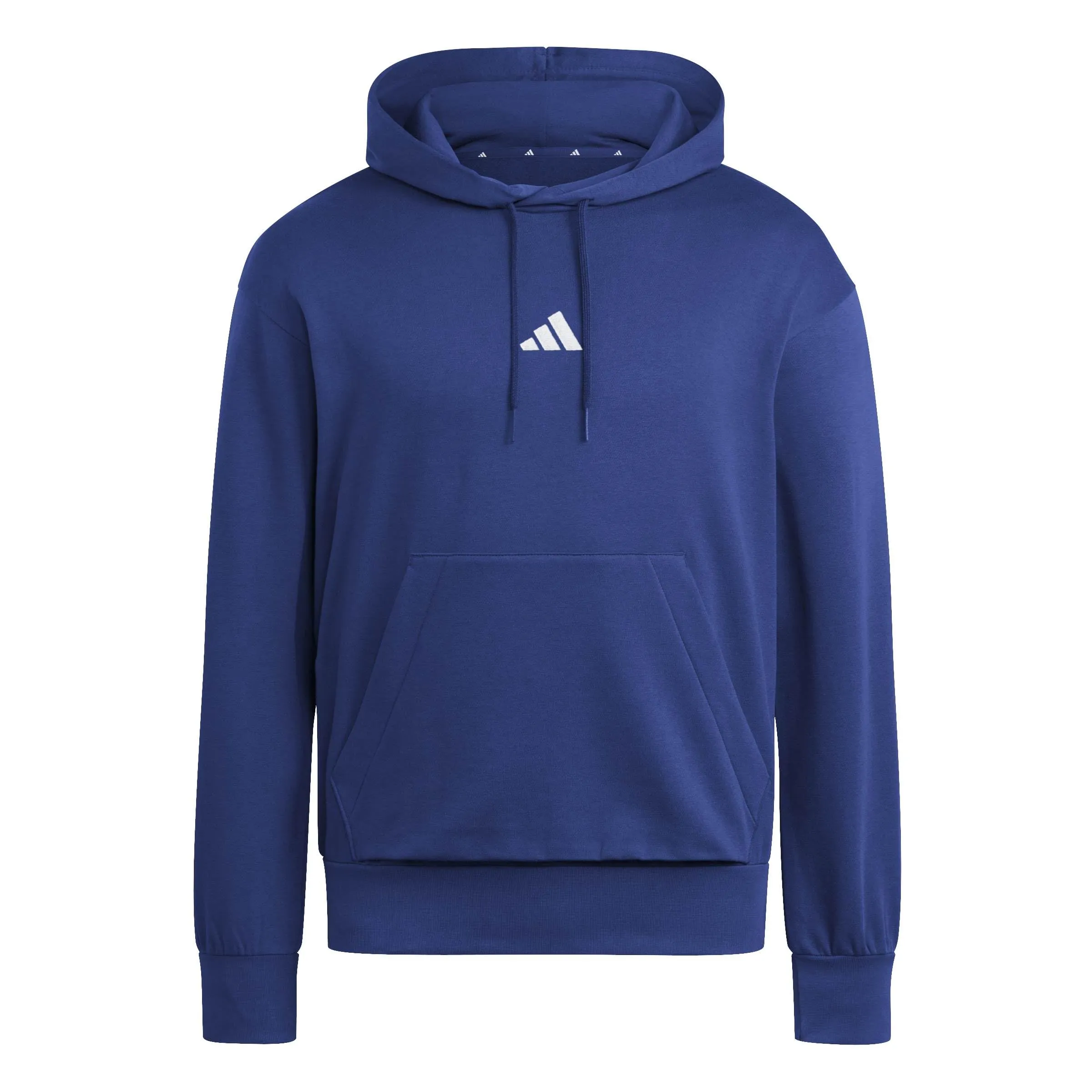 adidas Uomo Essentials FEELCOZY Fleece Hoodie Blu Scuro/Bianco