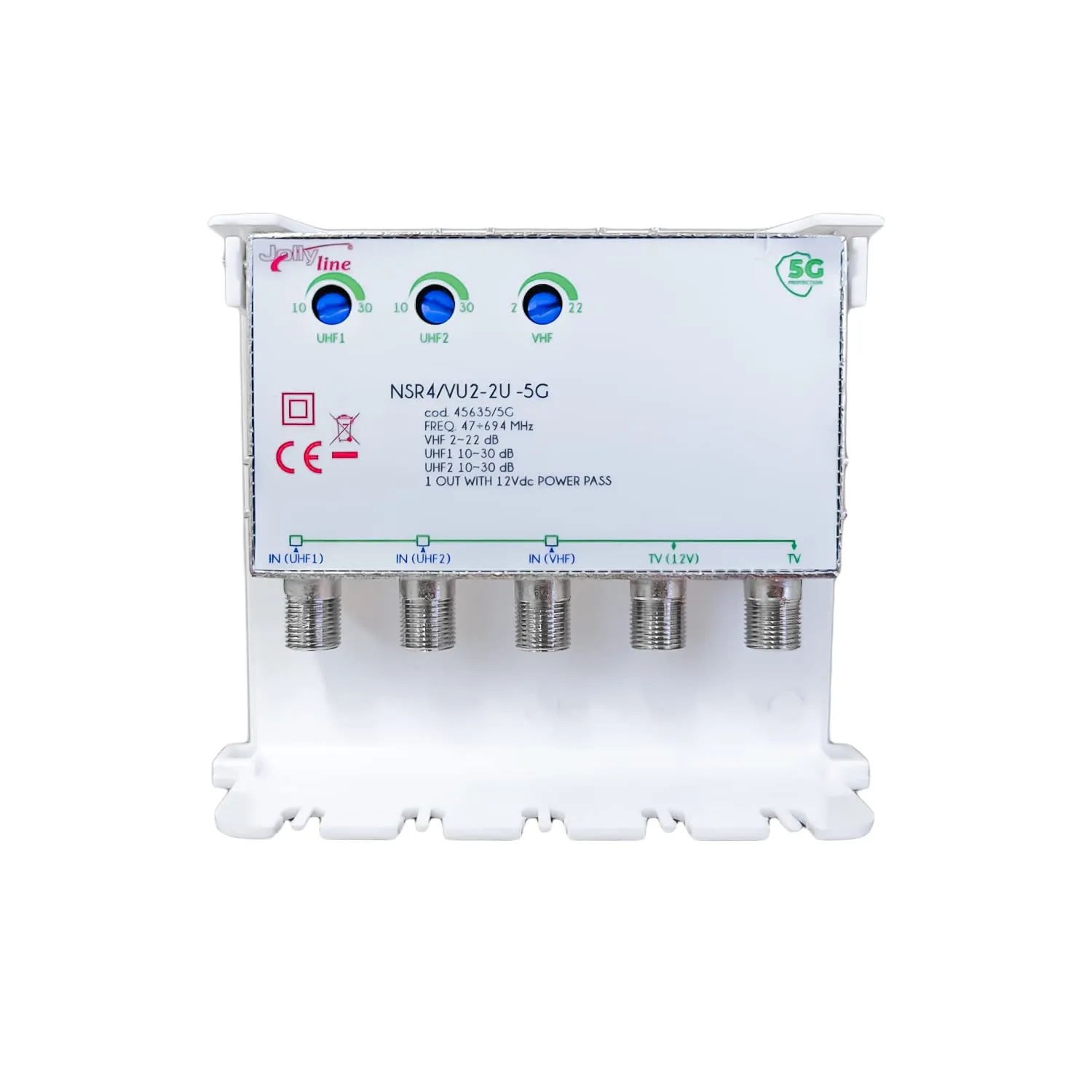 Jolly Line Amplificatore 4 transistor per esterno e attacco a palo con filtro 5G