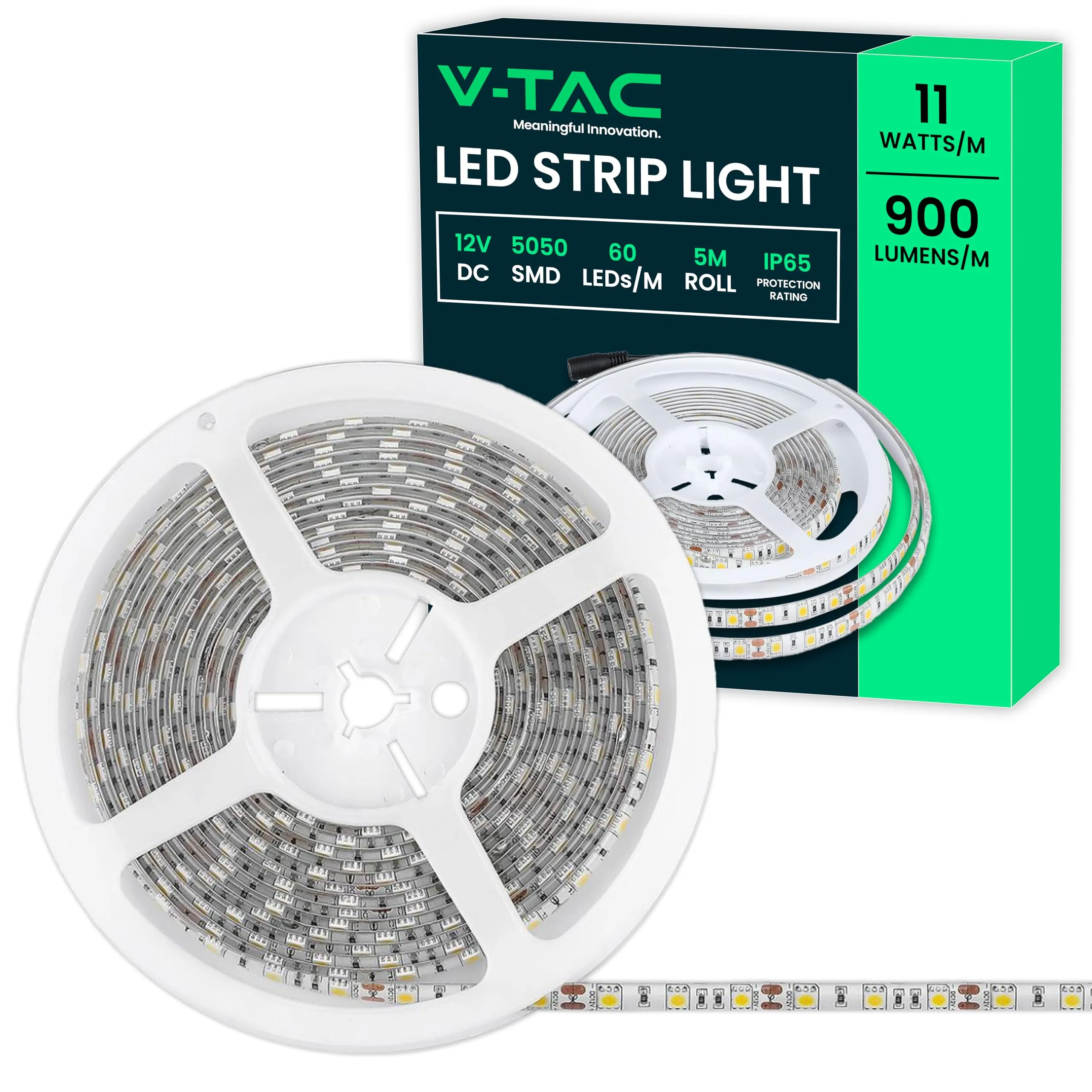 V-TAC Striscia LED Esterno IP65 Impermeabile 11W/m - 5 Metri - 4000K Bianco Naturale